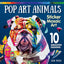Pop Art Animals Sticker Mosaic Art: 10 Amazing Designs (Design Originals) Sticker by Number Designs for Kids or Adults including Tiger, Elephant, Giraffe, Cats, Dogs, and More, from Artist Dean Russo