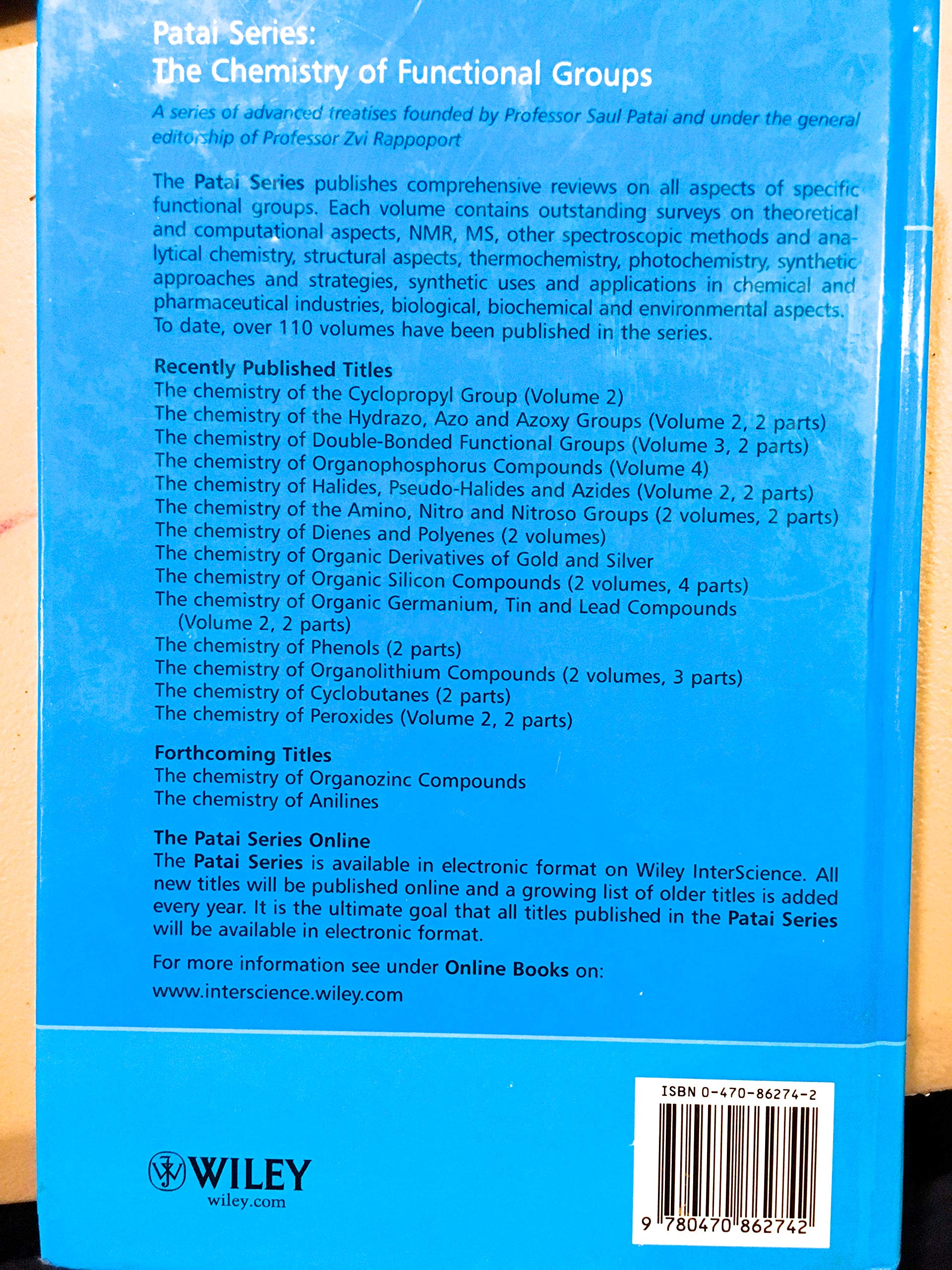 The Chemistry of Peroxides, Parts 1 and 2, 2 Volume Set (Patai's Chemistry of Functional Groups)