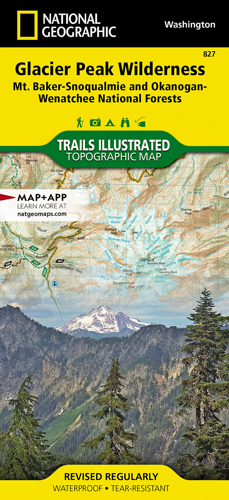 Glacier Peak Wilderness Map [Mt. Baker-Snoqualmie and Okanogan-Wenatchee National Forests] (National Geographic Trails Illustrated Map, 827)