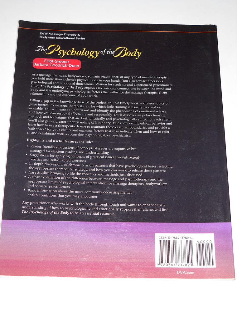 The Psychology of the Body (Lww Massage Therapy & Bodywork Educational Series) — back cover