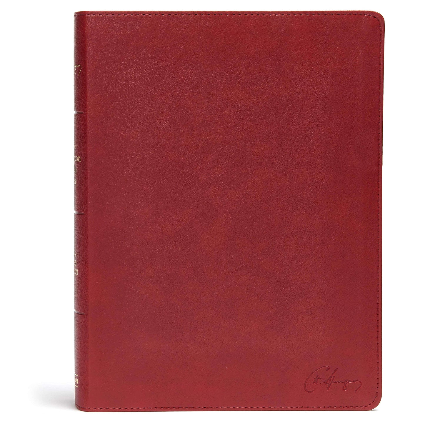 KJV Spurgeon Study Bible, Crimson LeatherTouch, Black Letter, Pure Cambridge Text, Study Notes and Commentary, Quotes, Sermons Outlines, Easy-to-Read Bible MCM Type