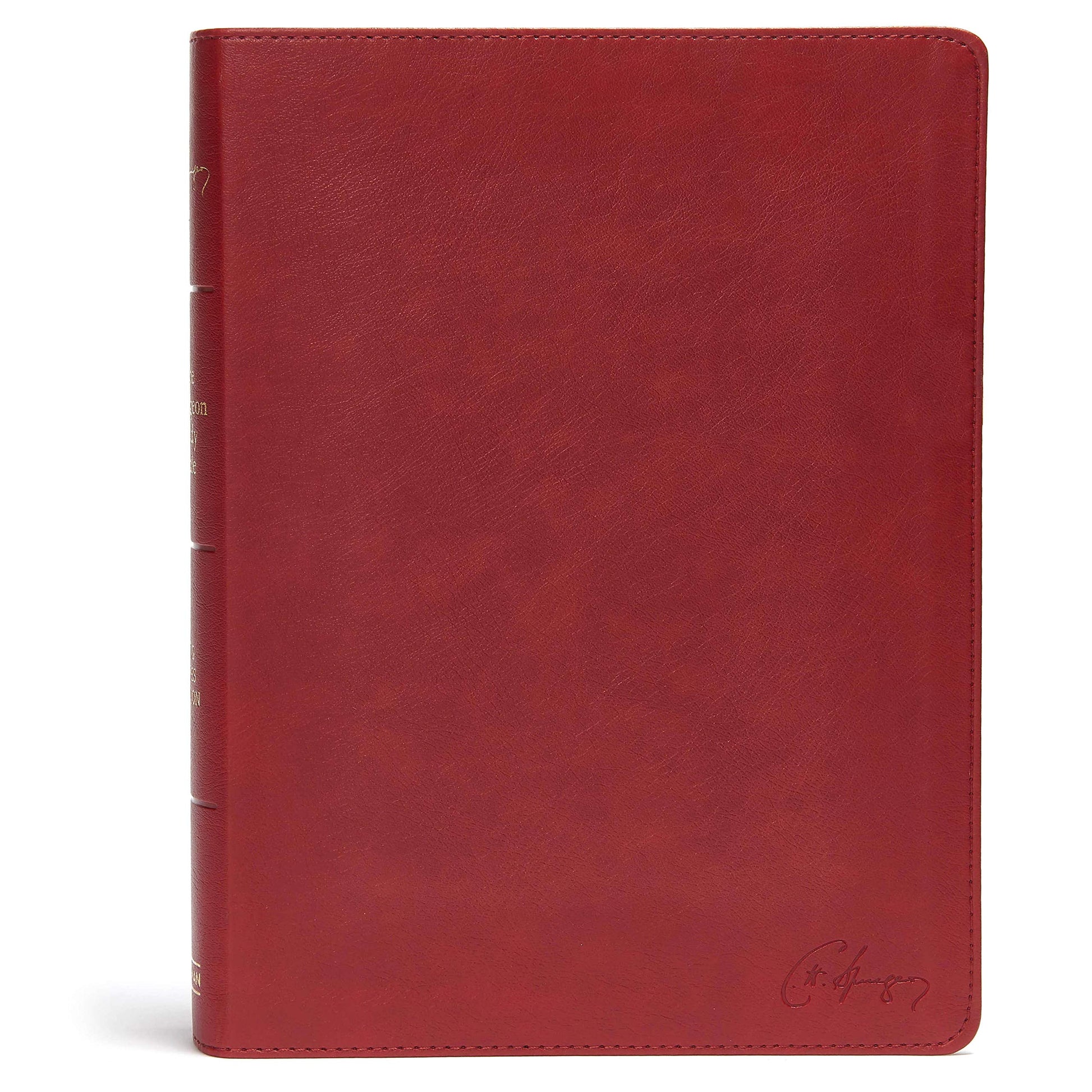 KJV Spurgeon Study Bible, Crimson LeatherTouch, Black Letter, Pure Cambridge Text, Study Notes and Commentary, Quotes, Sermons Outlines, Easy-to-Read Bible MCM Type