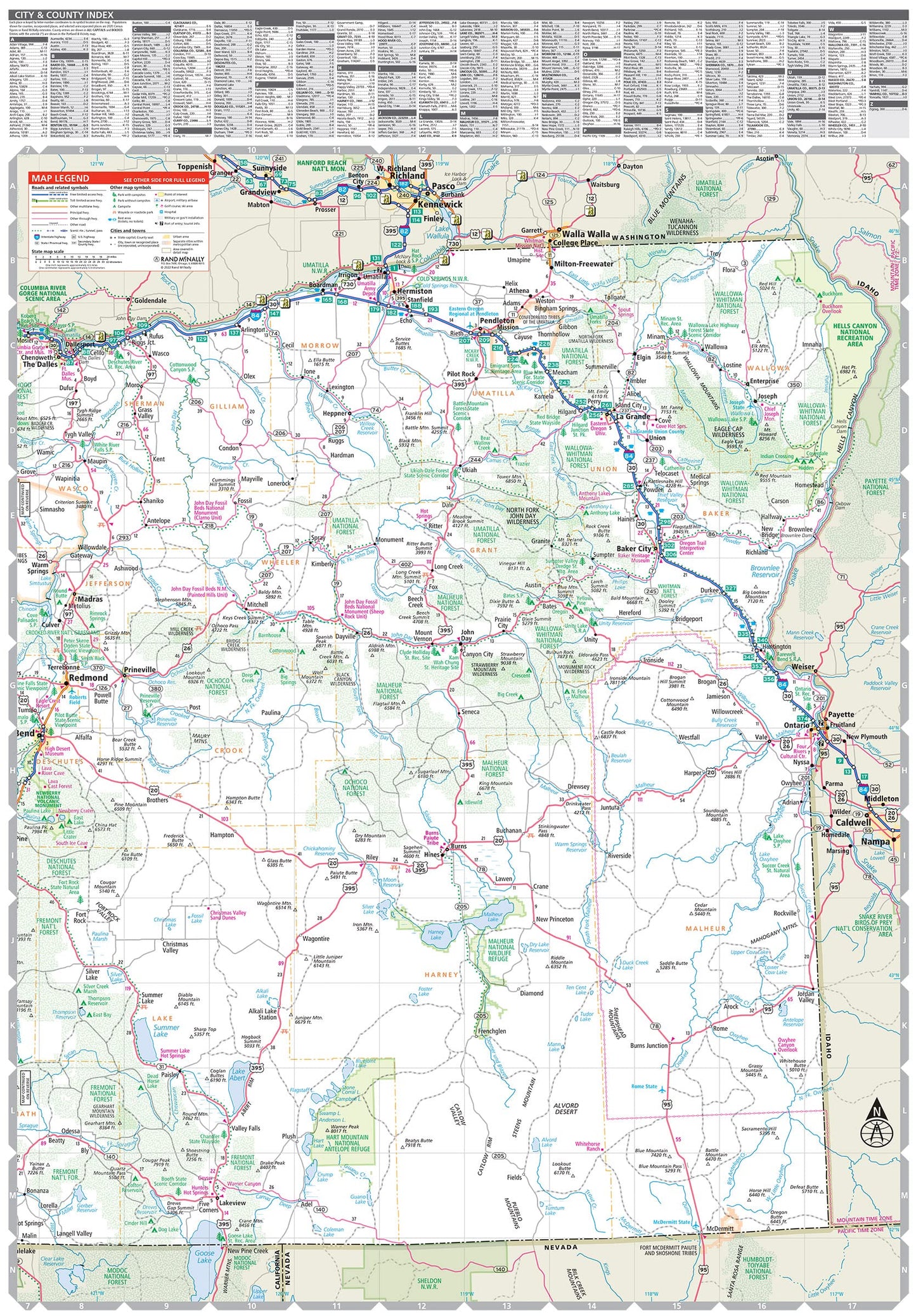 Rand McNally Easy to Read: Oregon State Map