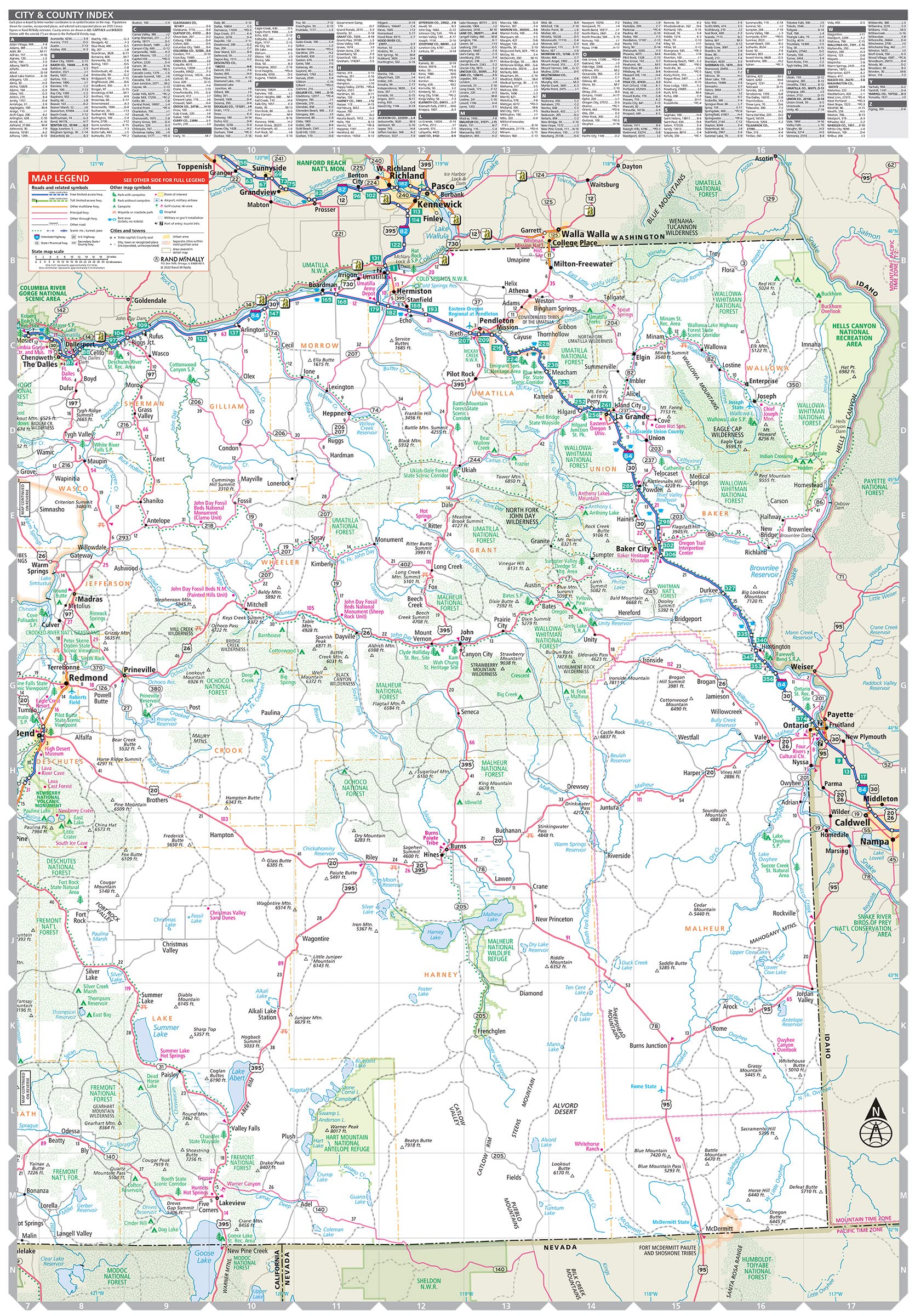 Rand McNally Easy to Read: Oregon State Map
