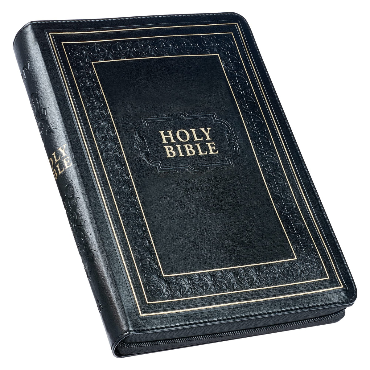 KJV Holy Bible, Giant Print Full-size Faux Leather w/Thumb Index & Ribbon Marker, Red Letter Edition, King James Version, Black, Zipper Closure (KJV Full Size GP Editions)