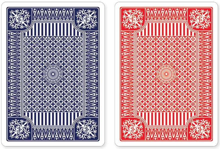Blue & Red Premium Plastic Playing Cards, Set of 2, Poker Size Deck (Standard Index)