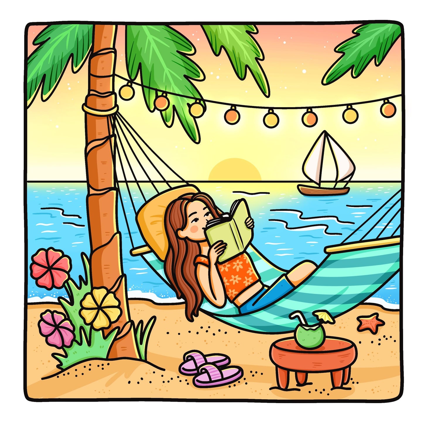 Living My Best Life: Coloring Book for Adults and Teens Featuring Cute & Girly Scenes for Relaxation (The Cozy Girl Series)