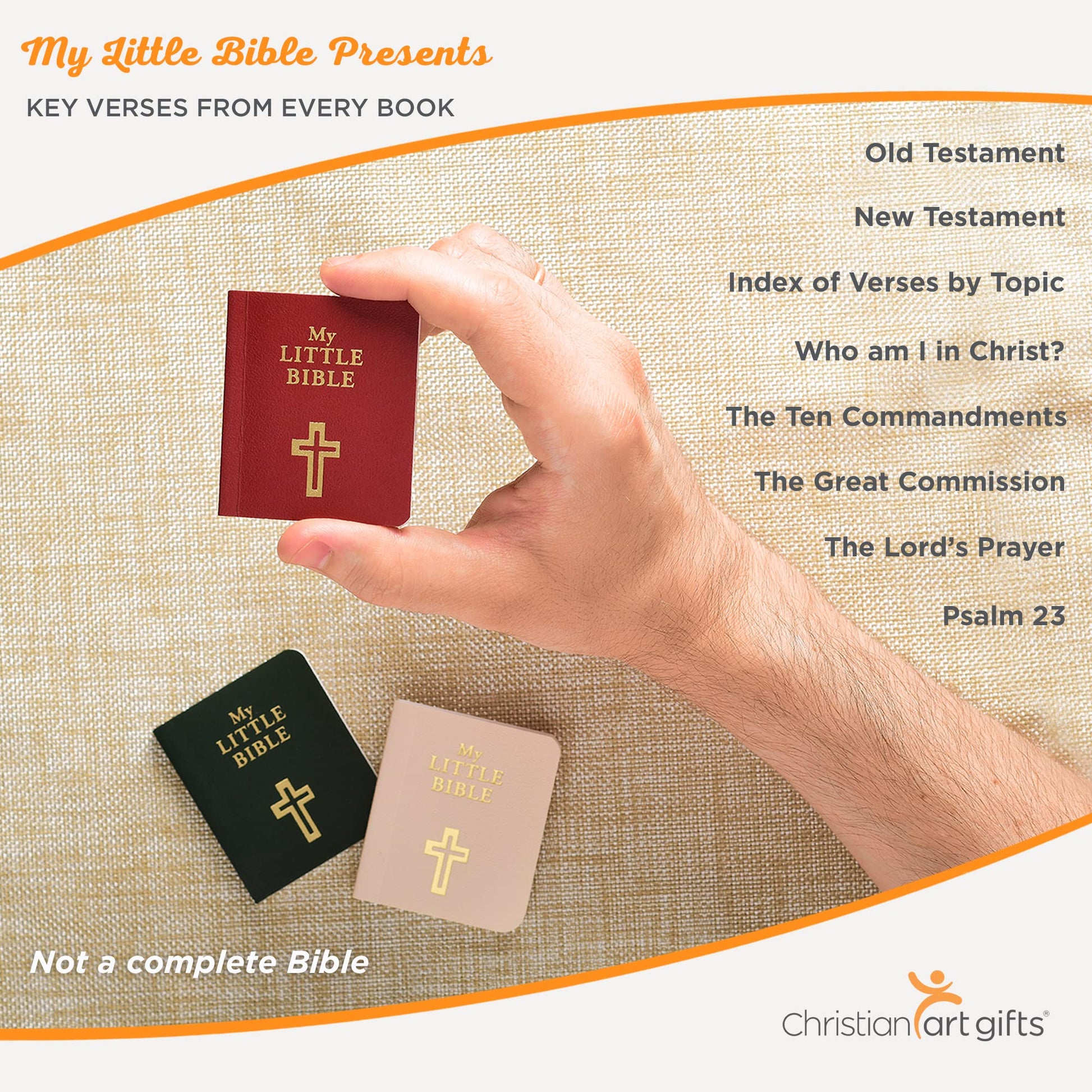 My Little Bible 2" Standard Edition - Selections of Key Verses From Every Book, Tiny Palm-size OT NT Scripture for Ministry Outreach, Classic 1769 KJV Text, 2" x 2.5", Blue