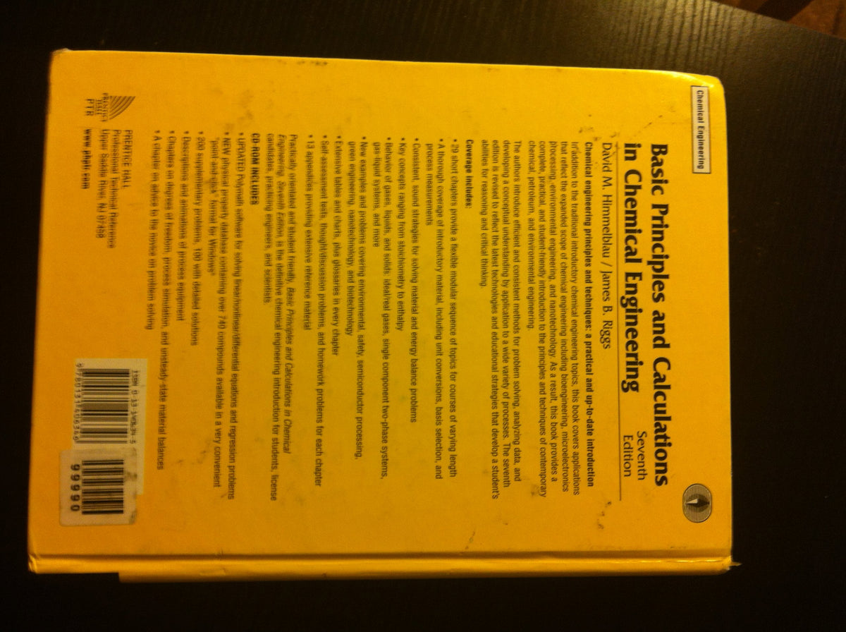 Basic Principles and Calculations in Chemical Engineering