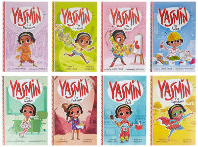 Yasmin Collection by Saadia Faruqi 8 Books Collection Set - Ages 6-8 (Yasmin the Builder, Yasmin the Explorer, Yasmin the Fashion Model, Yasmin the Painter, Yasmin the Chef, Yasmin the Superhero.)