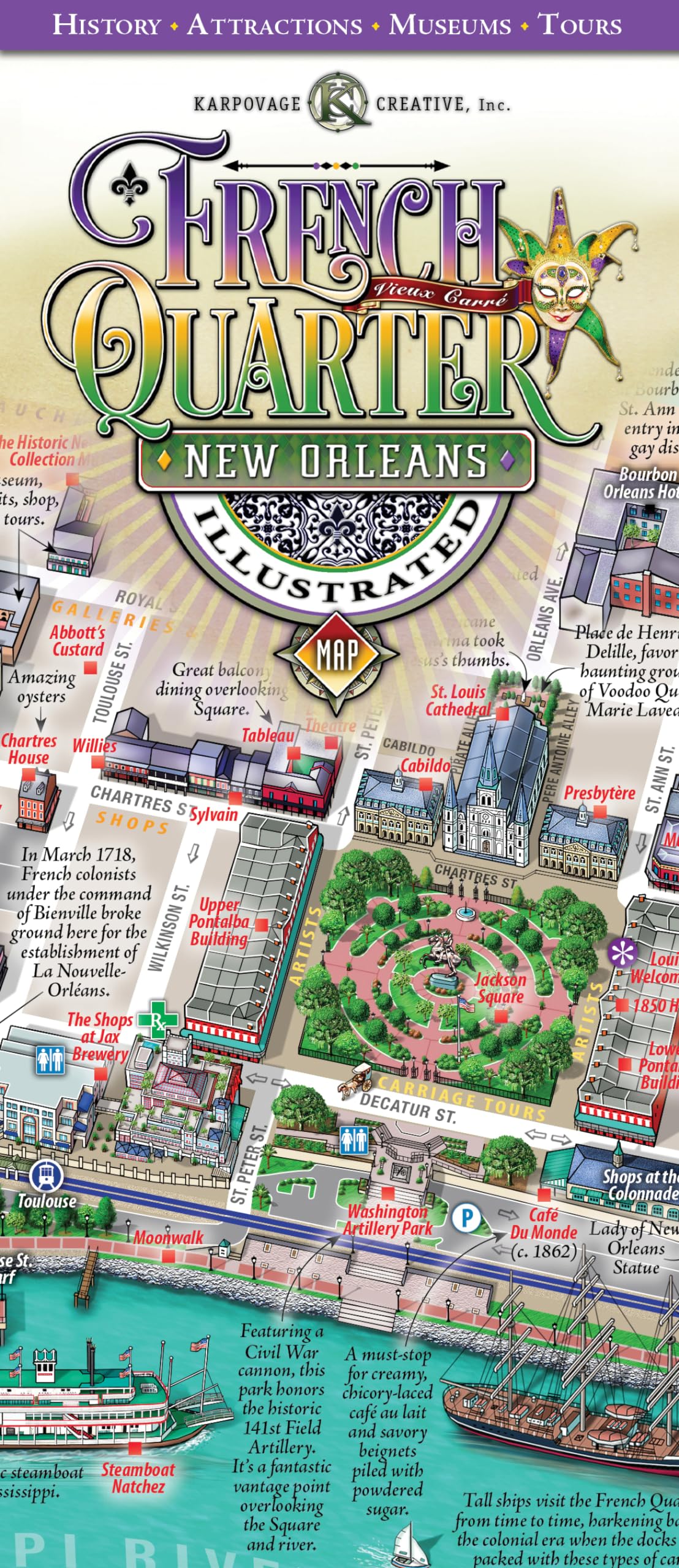 New Orleans French Quarter Illustrated Map