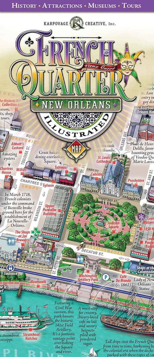 New Orleans French Quarter Illustrated Map