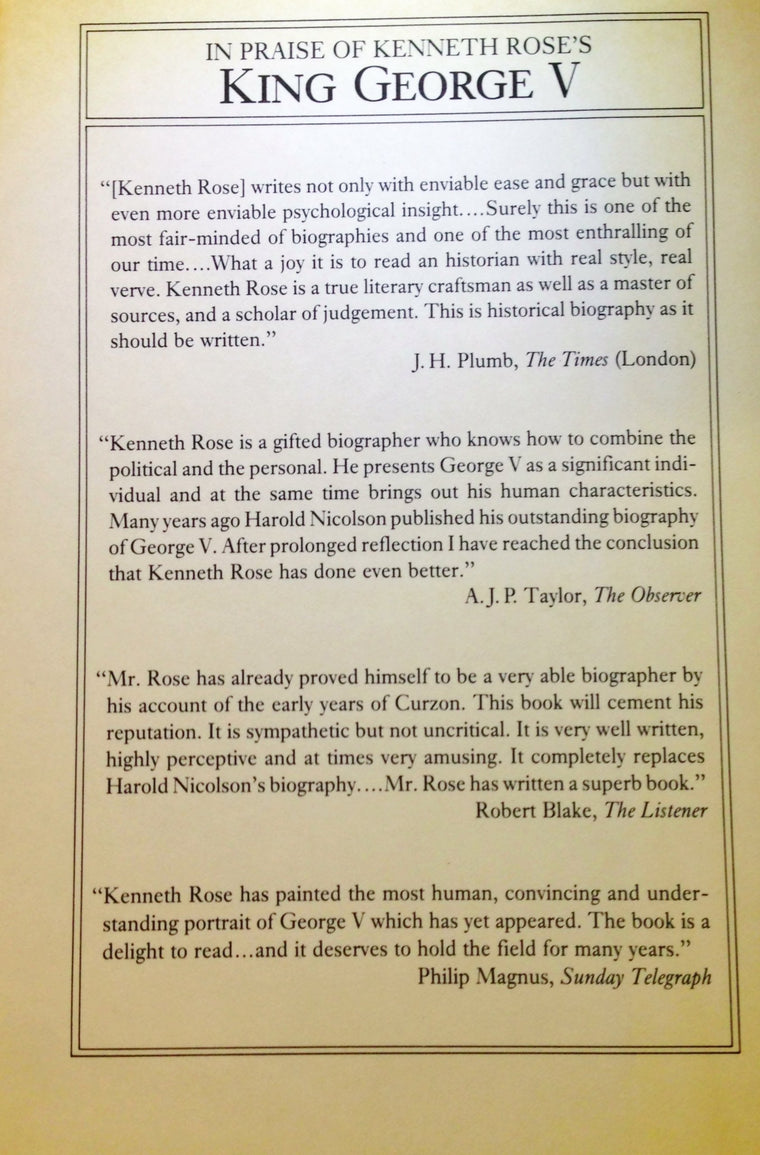 King George V — back cover