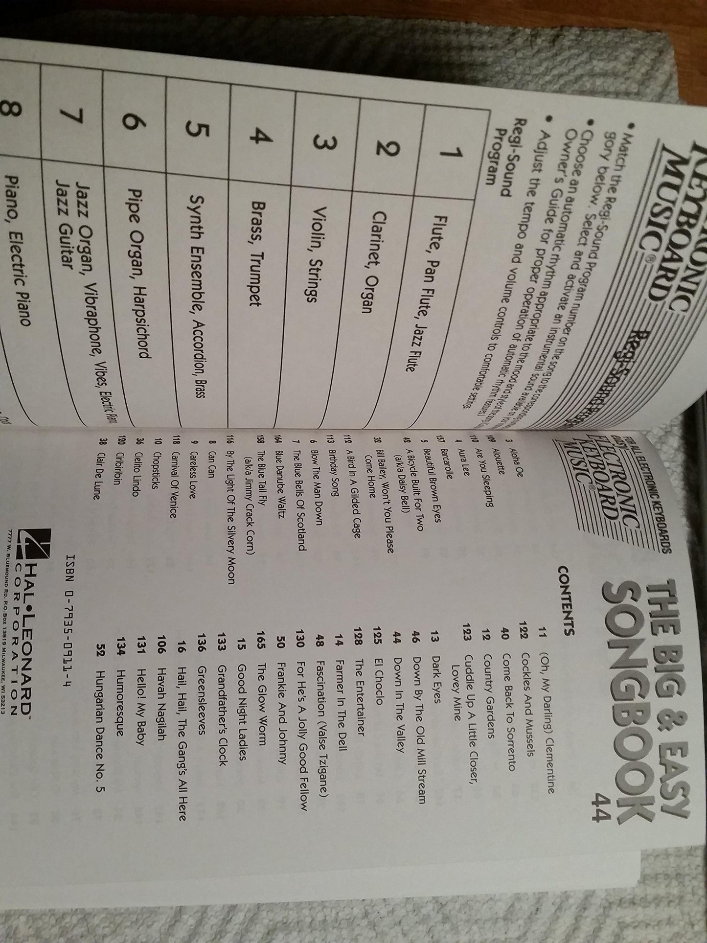 Big & Easy Songbook: Easy Electronic Keyboard Music Vol. 44