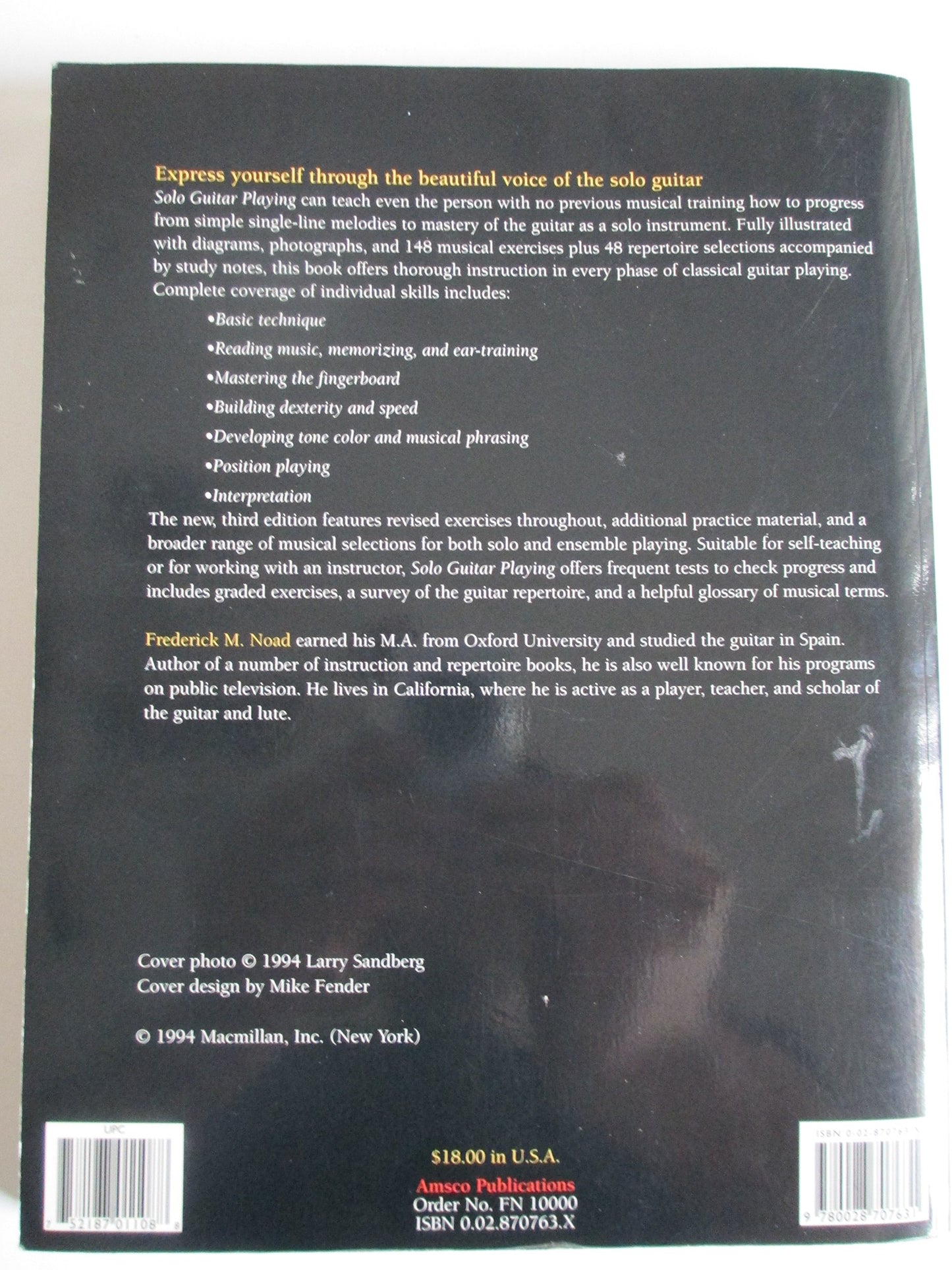 Solo Guitar Playing: A Complete Course of Instruction in the Techniques of Guitar Performance, Book 1 (Third Edition)