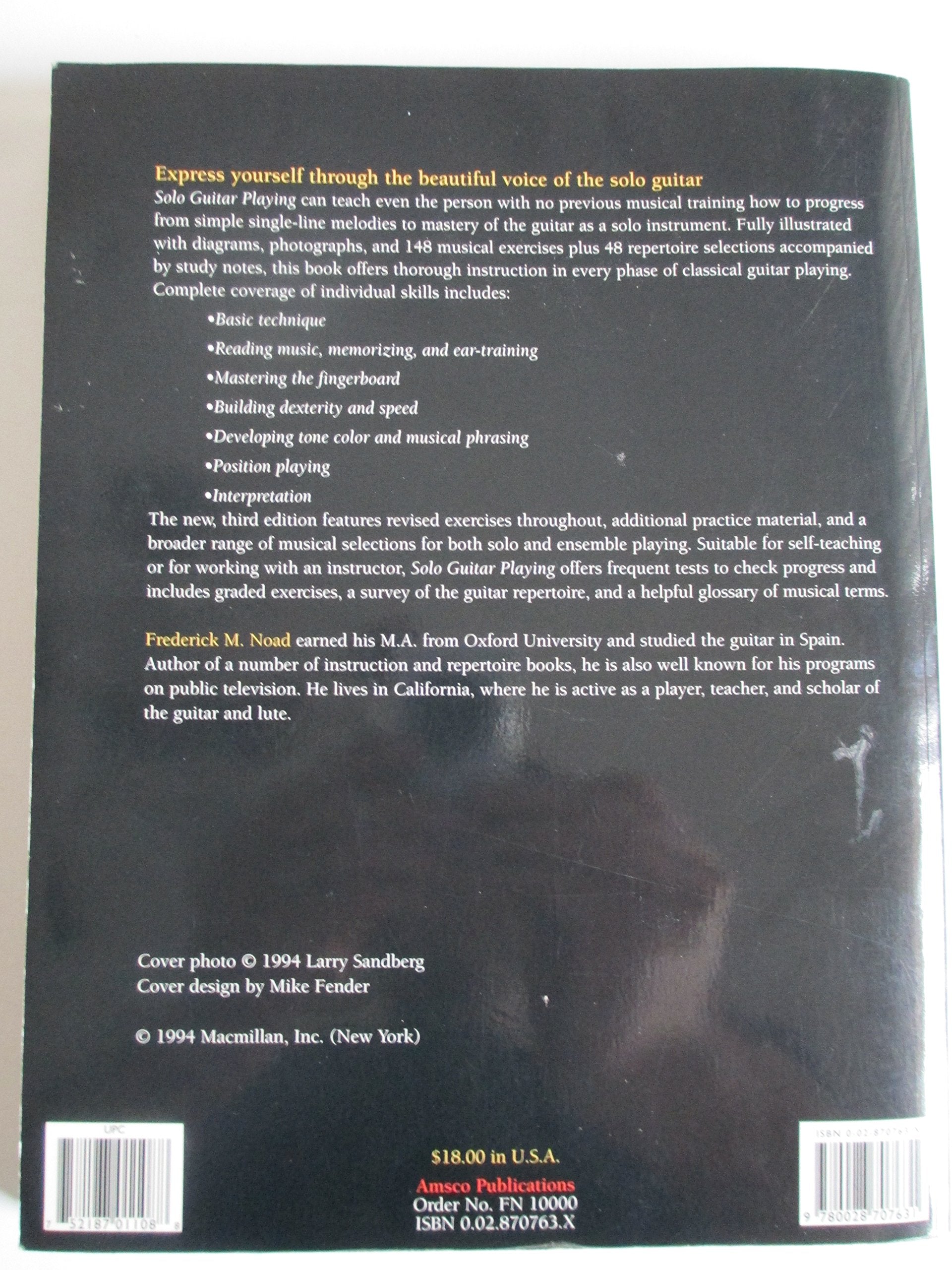 Solo Guitar Playing: A Complete Course of Instruction in the Techniques of Guitar Performance, Book 1 (Third Edition)