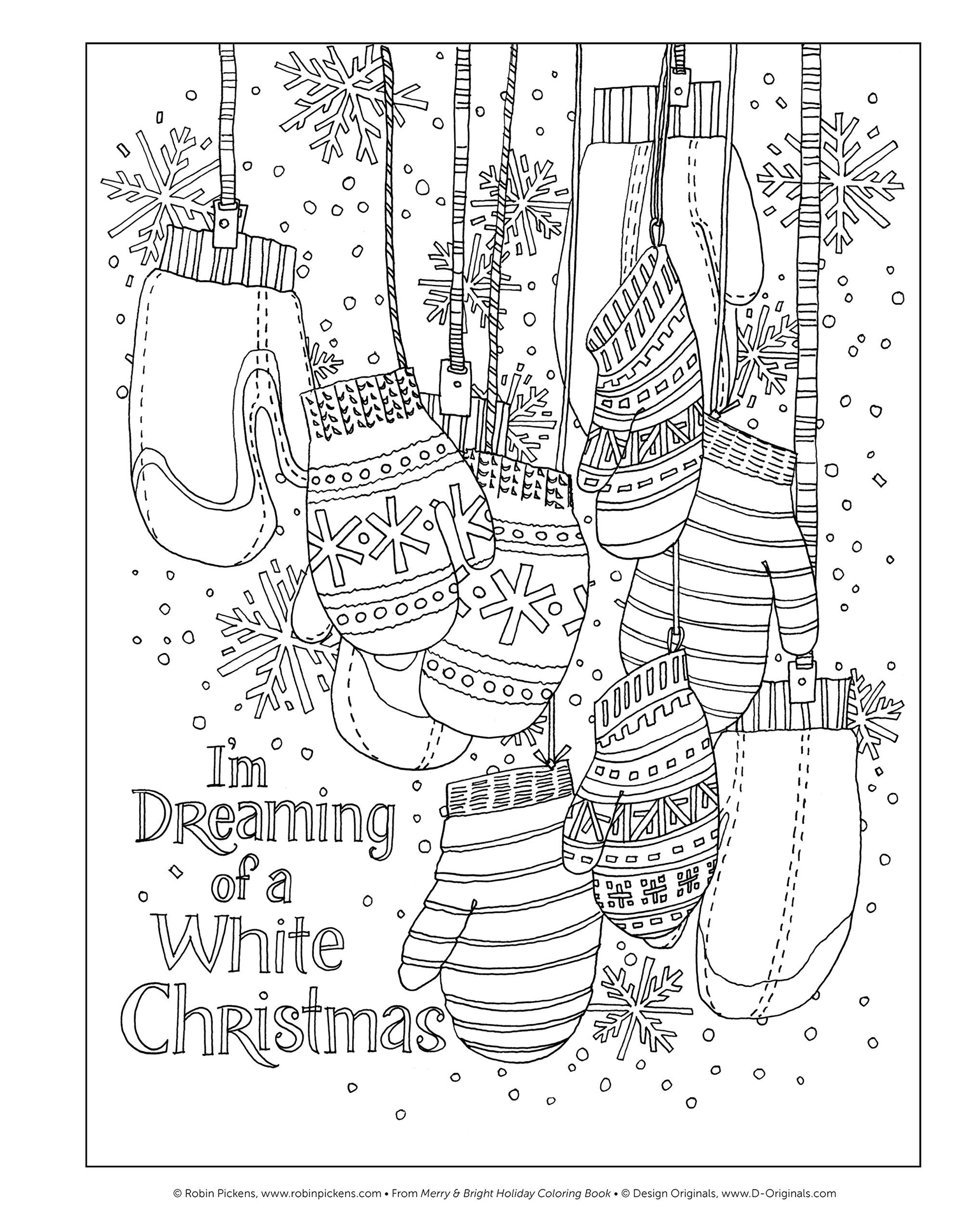 Merry & Bright Holiday Coloring Book (Design Originals) A Festive Christmas Coloring Wonderland of Snowmen, Ice Skates, and Quirky Critters on High-Quality Perforated Pages that Resist Bleed Through
