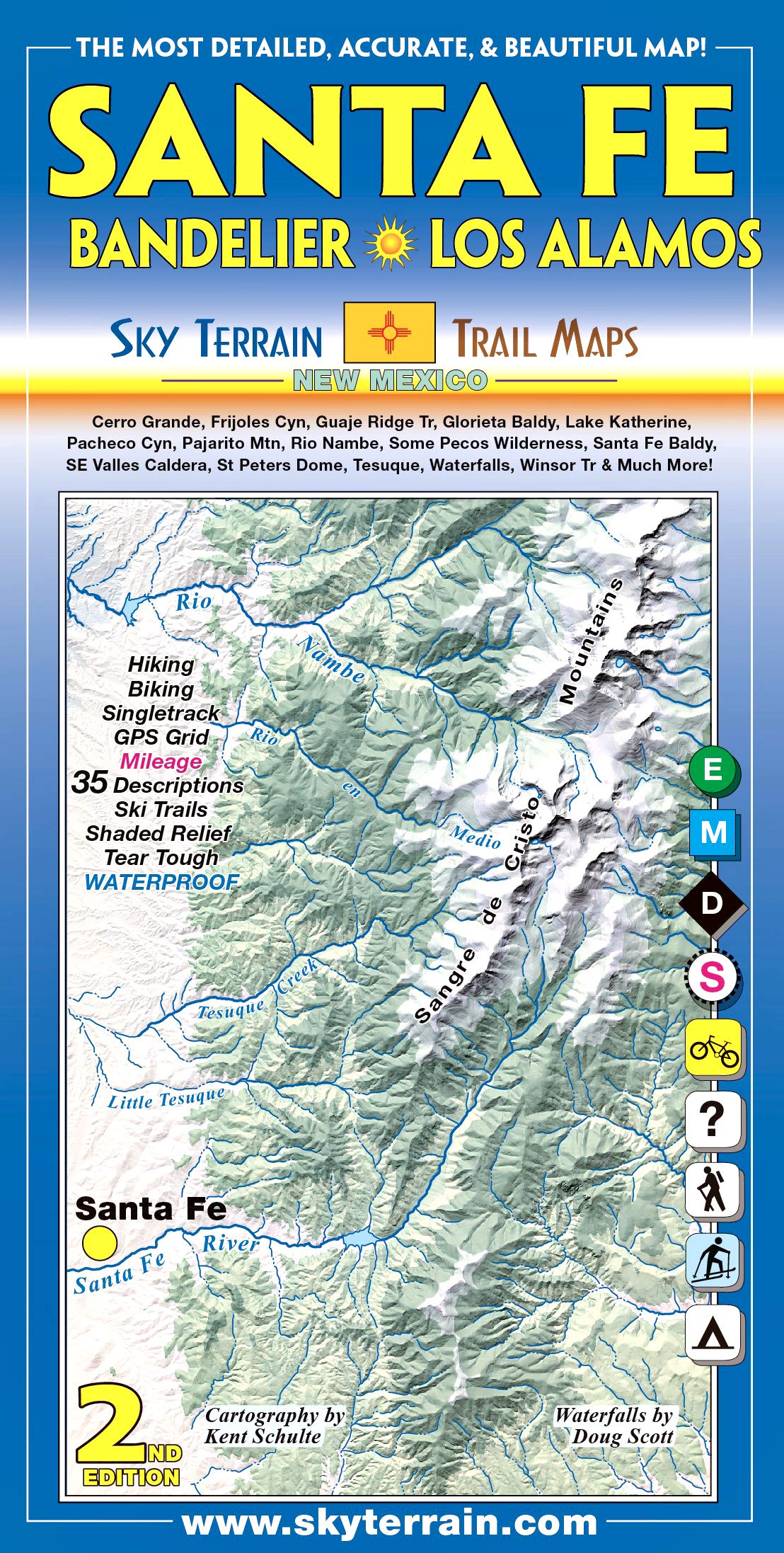 Santa Fe, Bandelier & Los Alamos Trail Map 2nd Edition