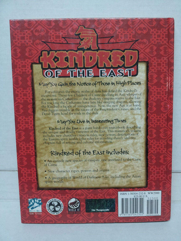 Kindred of the East (For Vampire, the Masquerade) — back cover