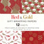 Red & Gold Gift Wrapping Papers - 12 Sheets: 18 x 24 inch (45 x 61 cm) Wrapping Paper