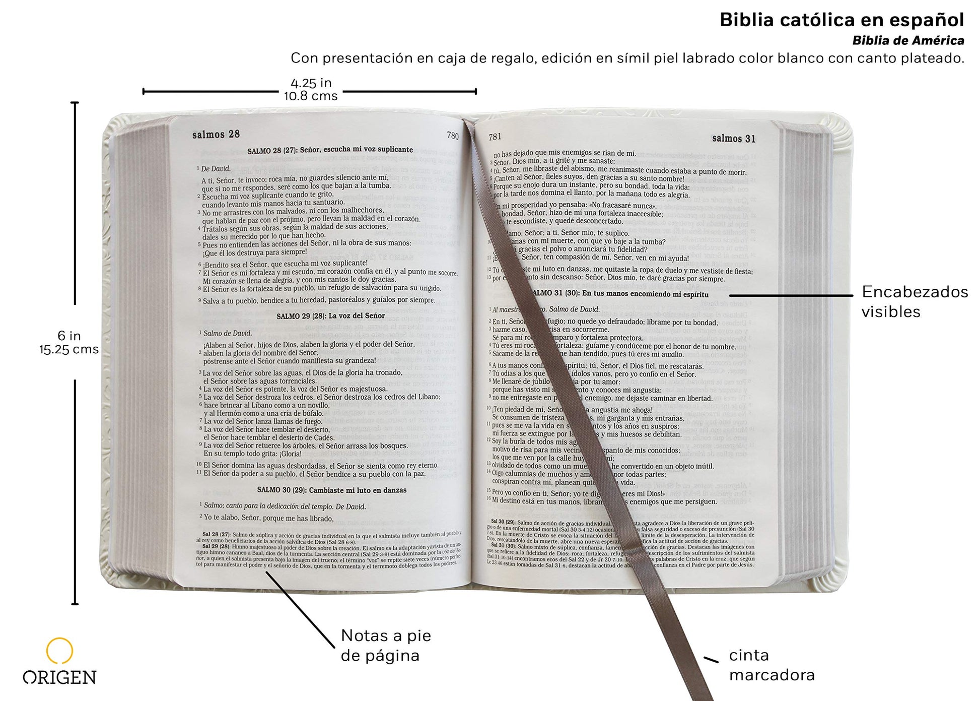 Biblia Católica en espaol. Boda, bautizo, primera comunión, confirmación y cumpleaos. Caja blanca regalo / Catholic Bible. Spanish-Language, Leathersoft, (Spanish Edition)