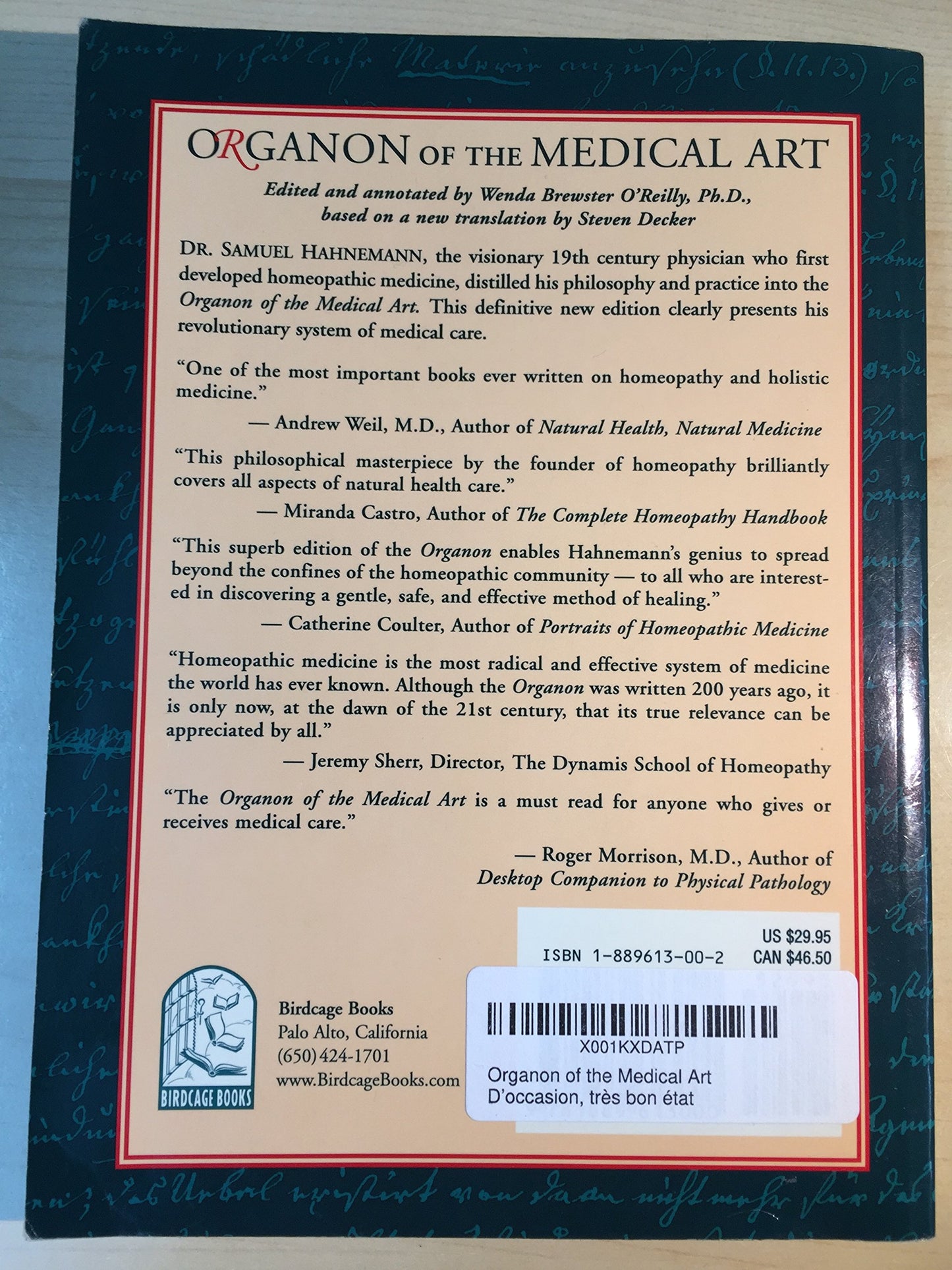 Organon of the Medical Art
