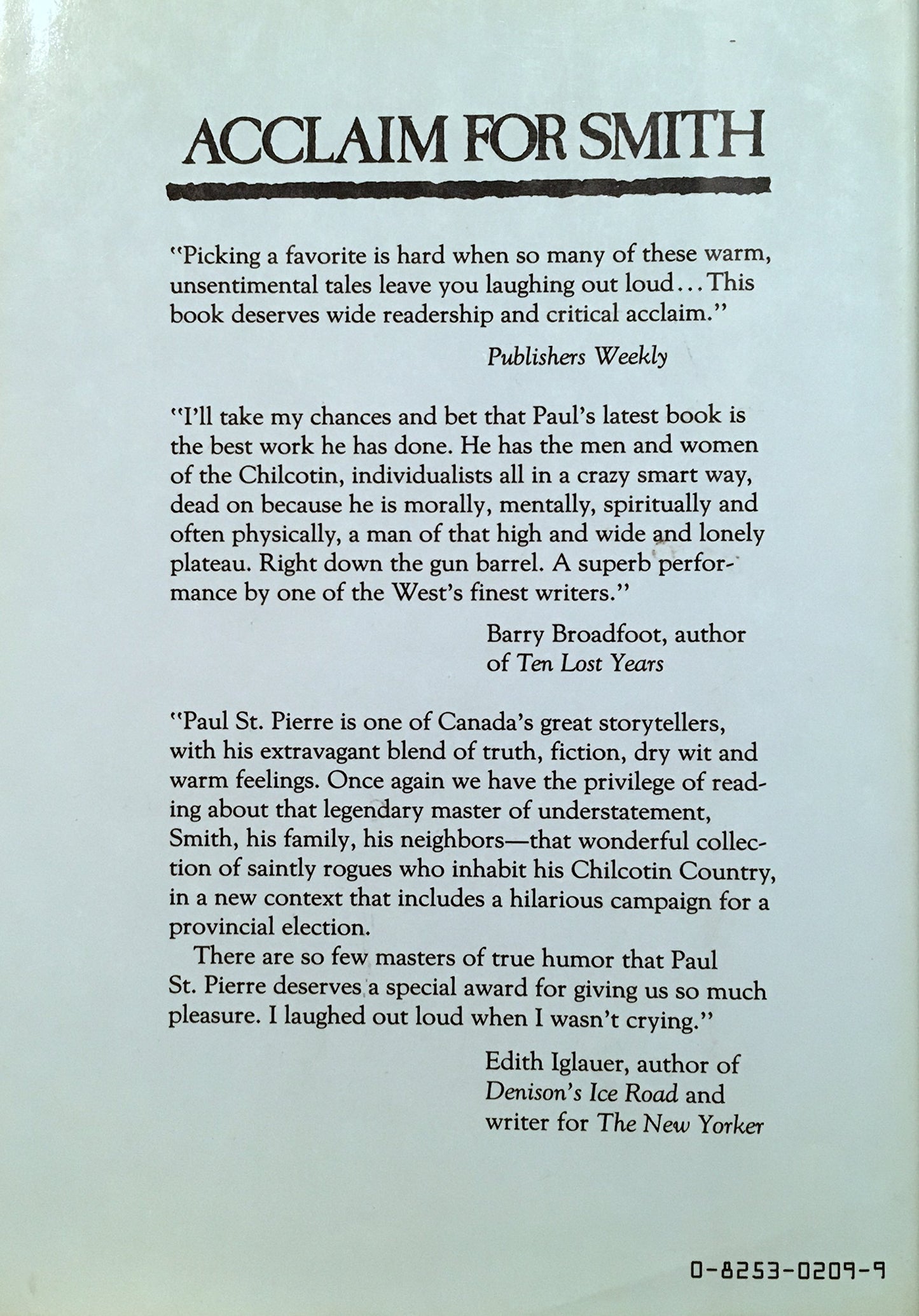 Smith and Other Events: Tales of the Chilcotin