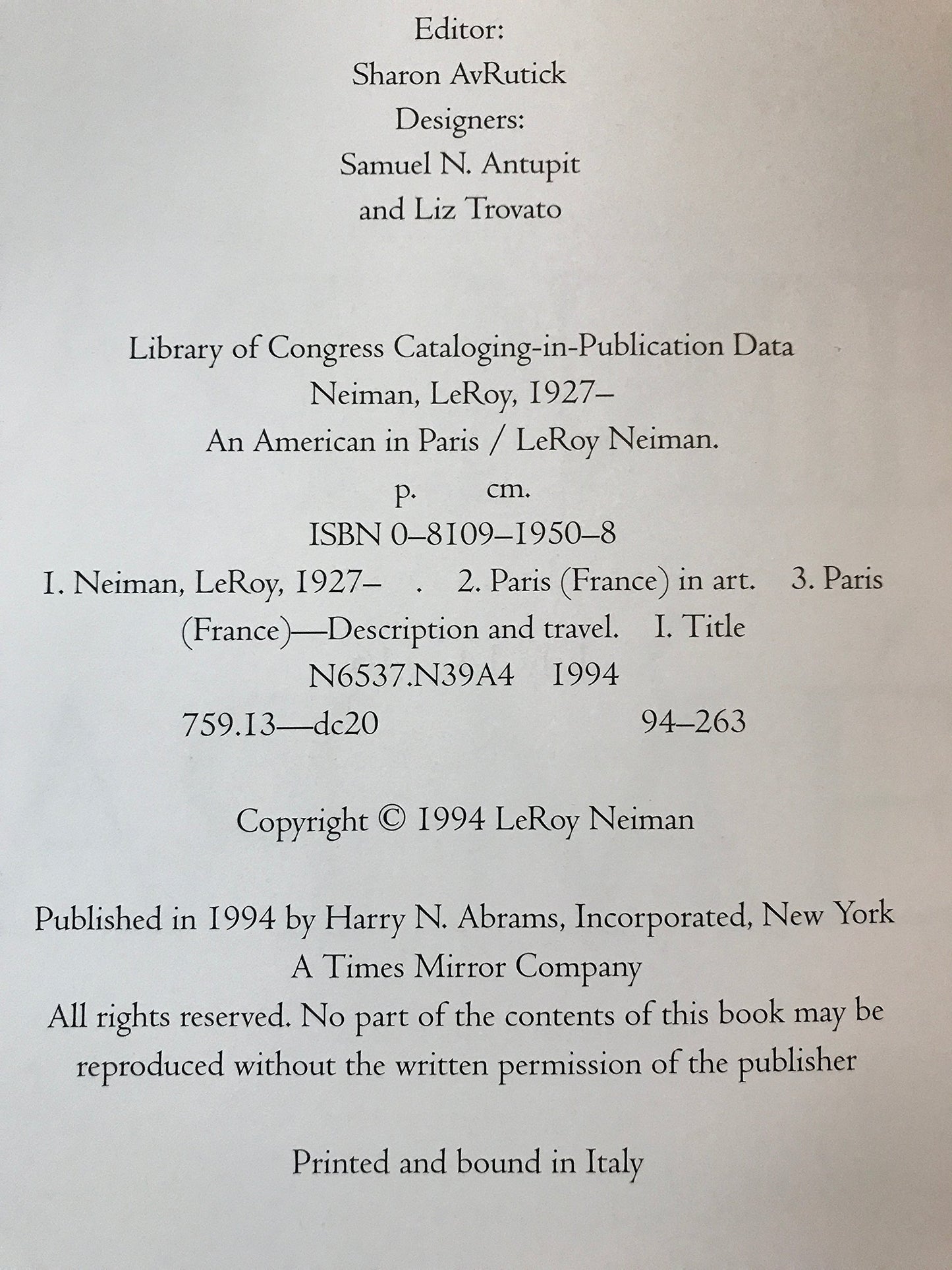 LeRoy Neiman: An American in Paris (Un Amricain   Paris)