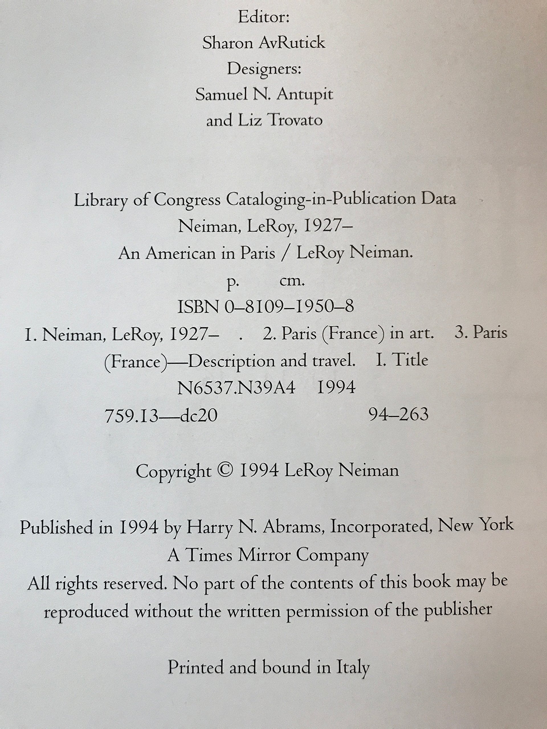 LeRoy Neiman: An American in Paris (Un Amricain   Paris)