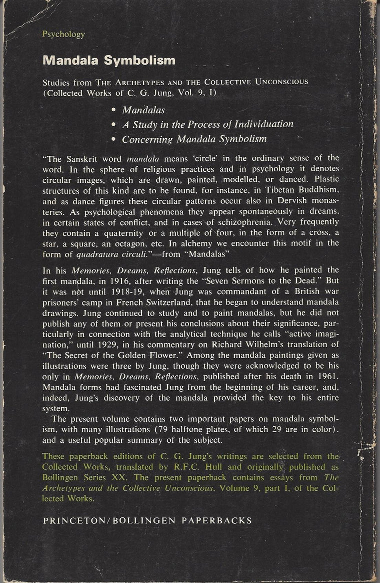 Mandala Symbolism (Bollingen Series) — back cover