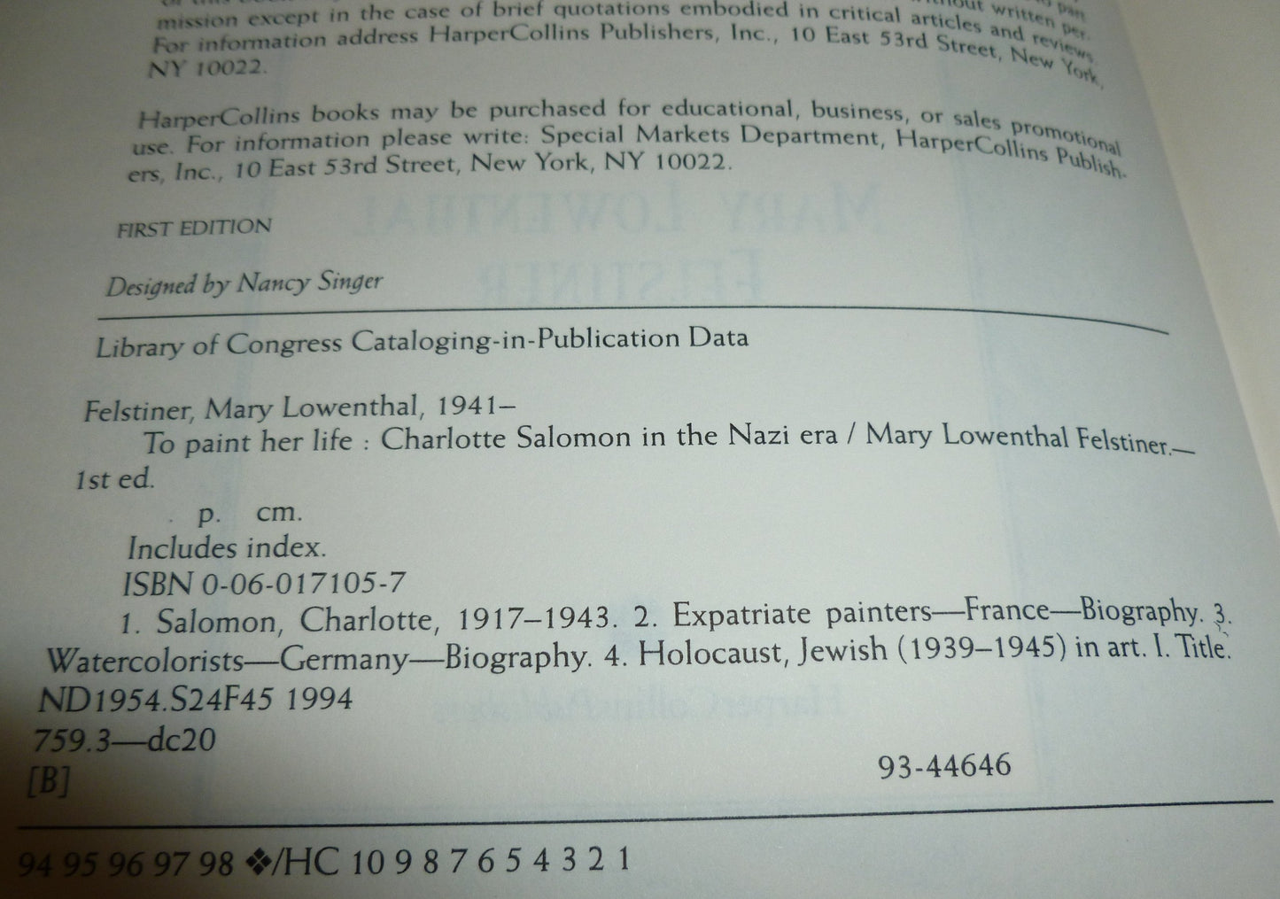 To Paint Her Life: Charlotte Salomon in the Nazi Era