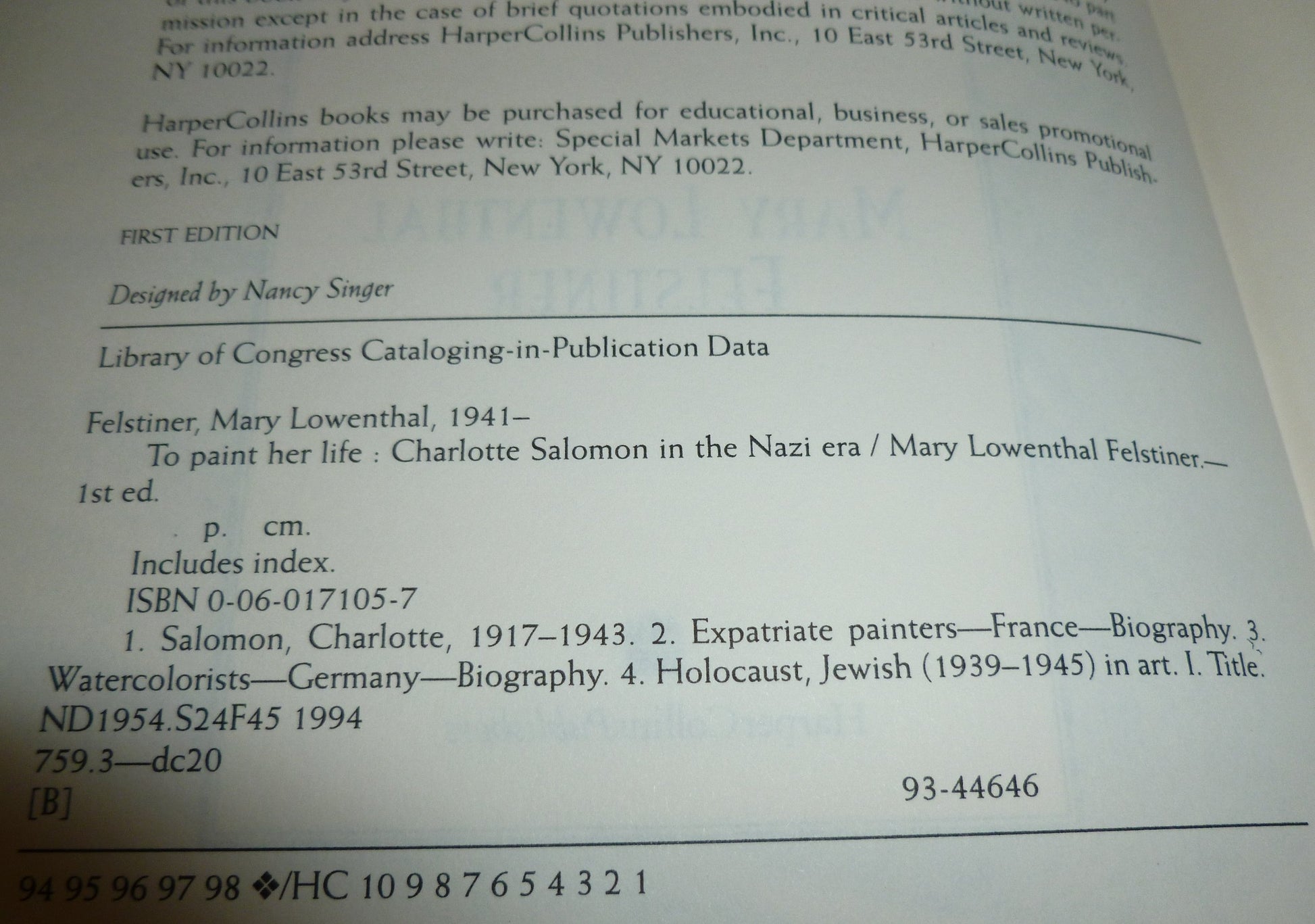To Paint Her Life: Charlotte Salomon in the Nazi Era