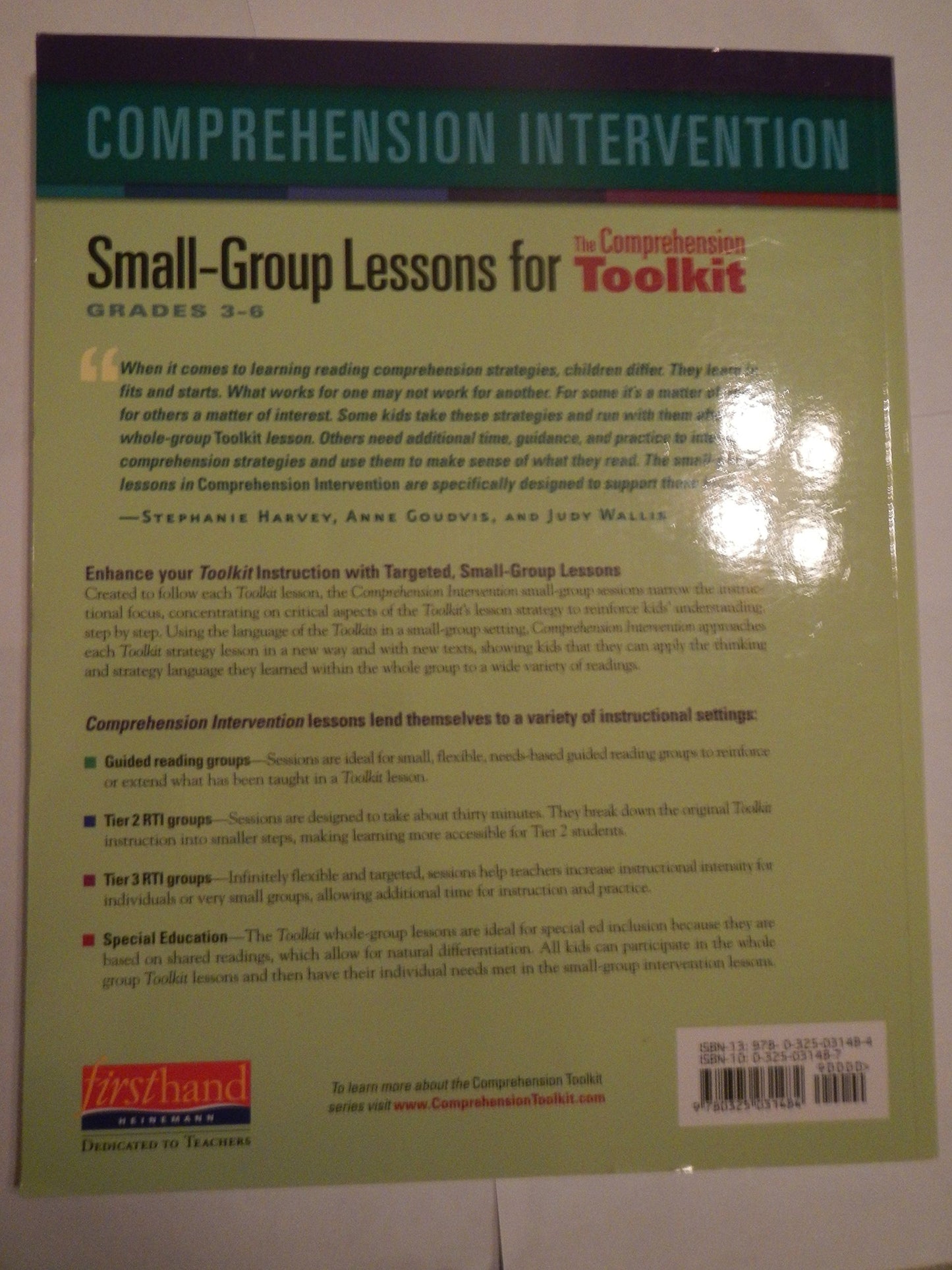 Comprehension Intervention: Small-Group Lessons for the Comp