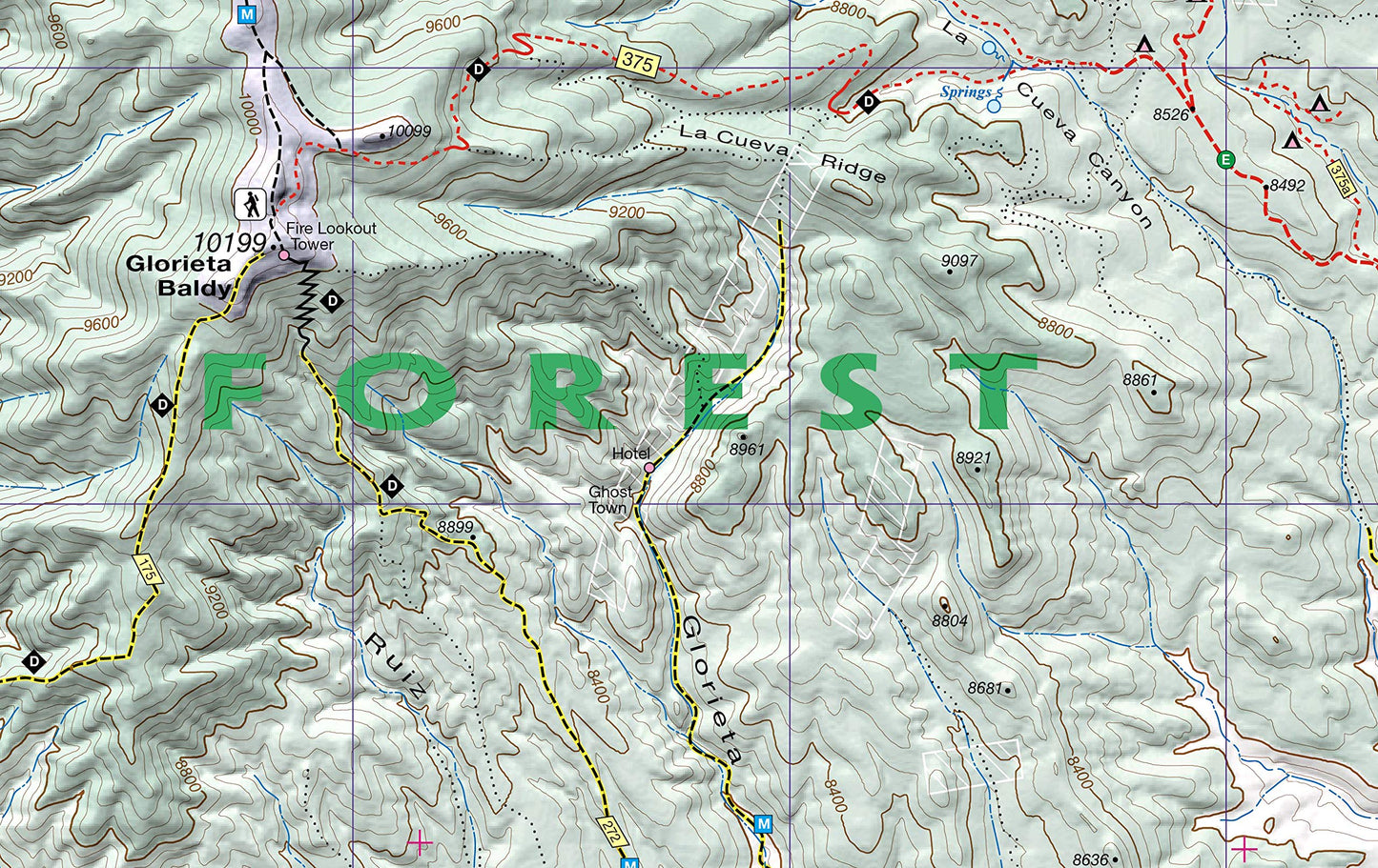 Santa Fe, Bandelier & Los Alamos Trail Map 2nd Edition