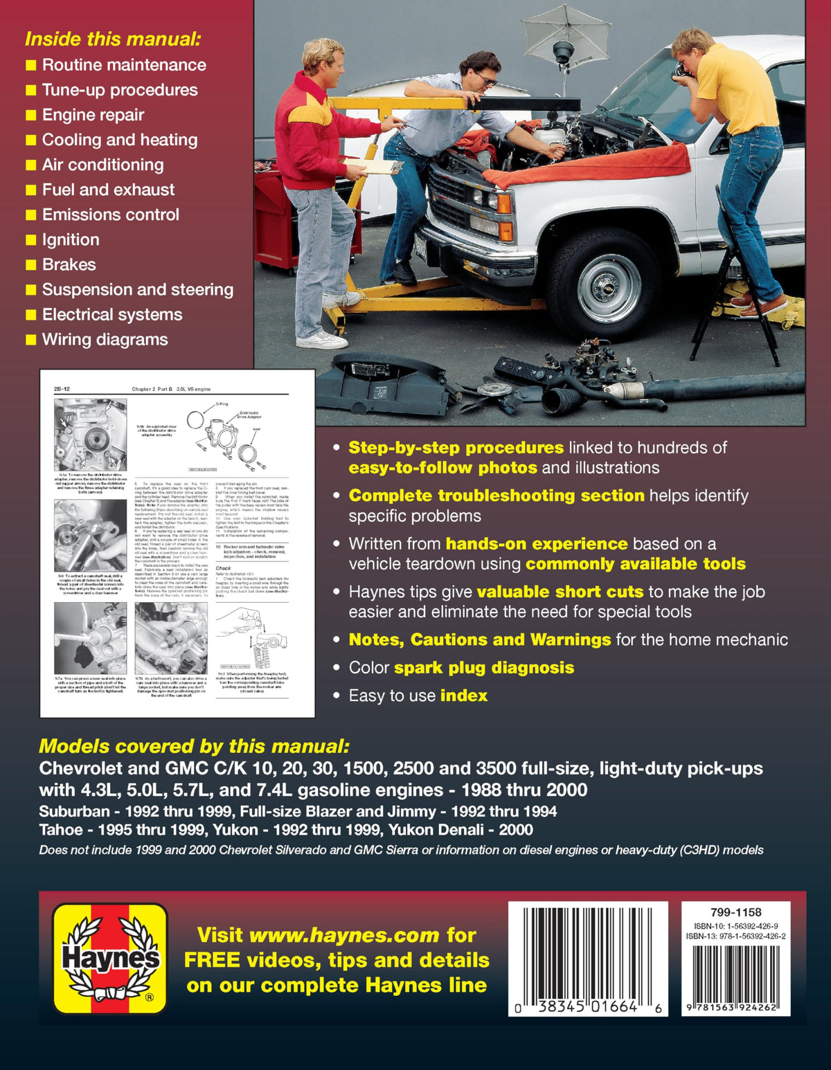 Chevrolet & GMC Full-Size Pick-Ups (1988-1998) & C/K Classics (1999-2000) Haynes Repair Manual (Does Not Include Information Specific to Diesel Engines)