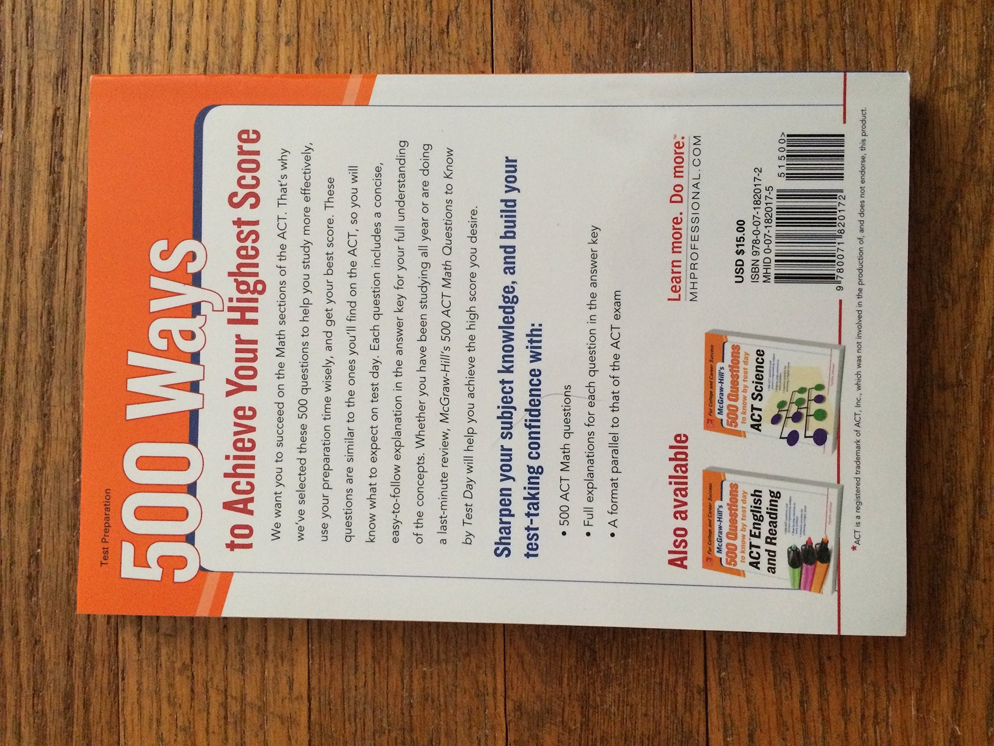 500 ACT Math Questions to Know by Test Day (Mcgraw Hill's 500 Questions to Know by Test Day)