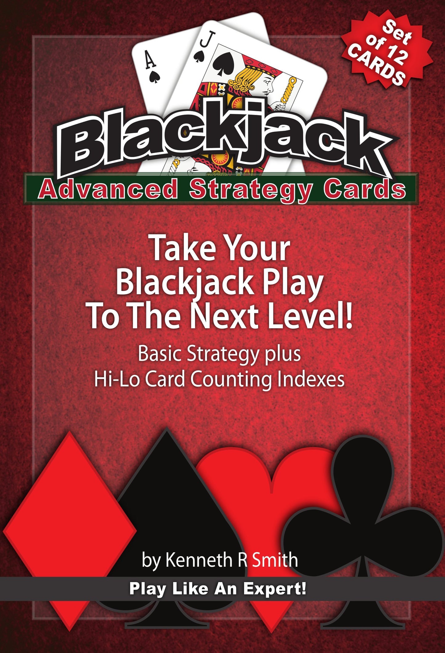 Advanced Blackjack Strategy Cards, Set Of 12