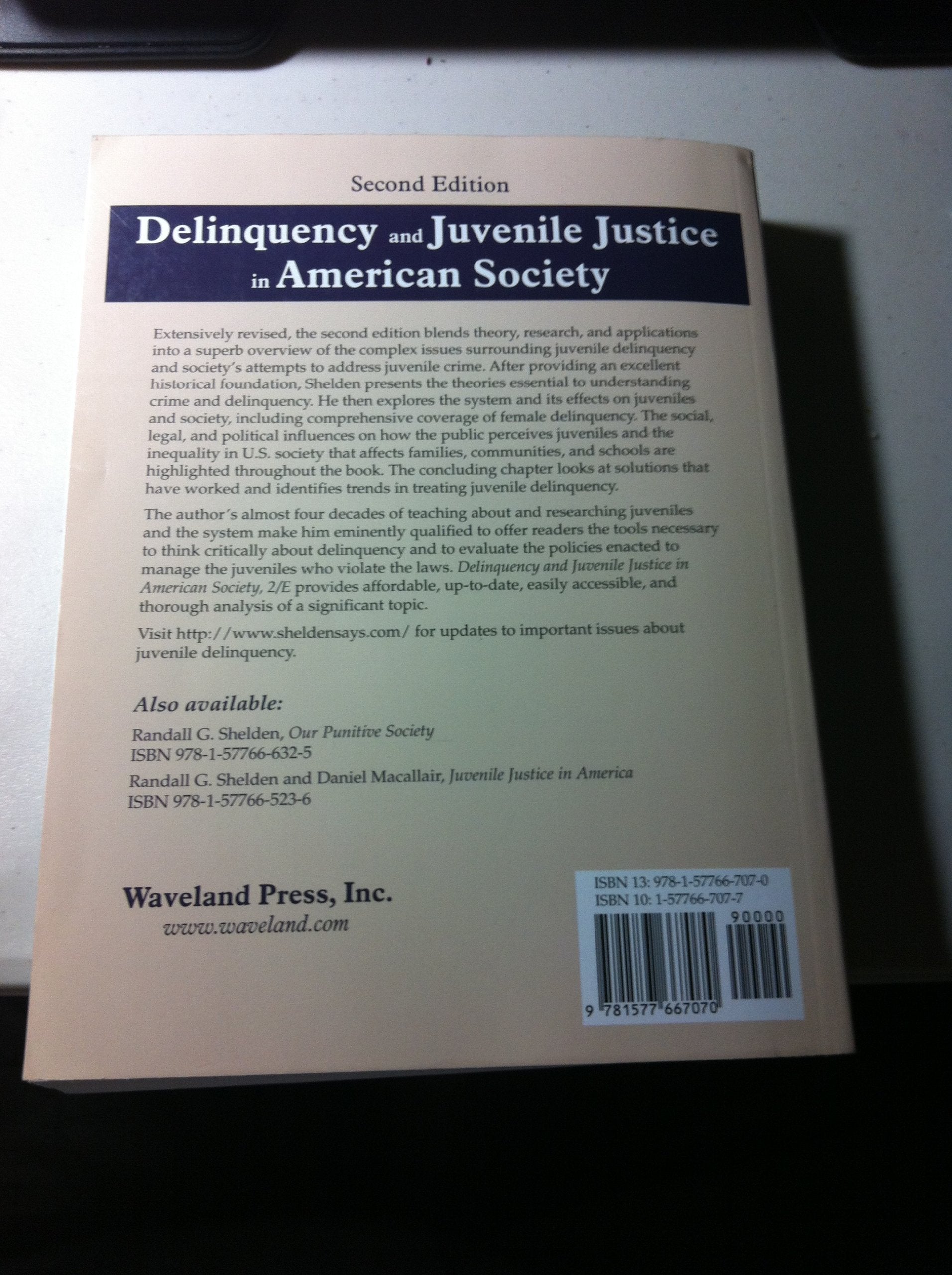 Delinquency and Juvenile Justice in American Society