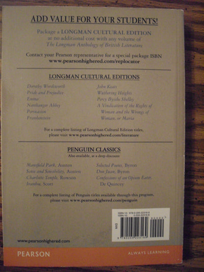 Longman Anthology of British Literature, The: The Romantics