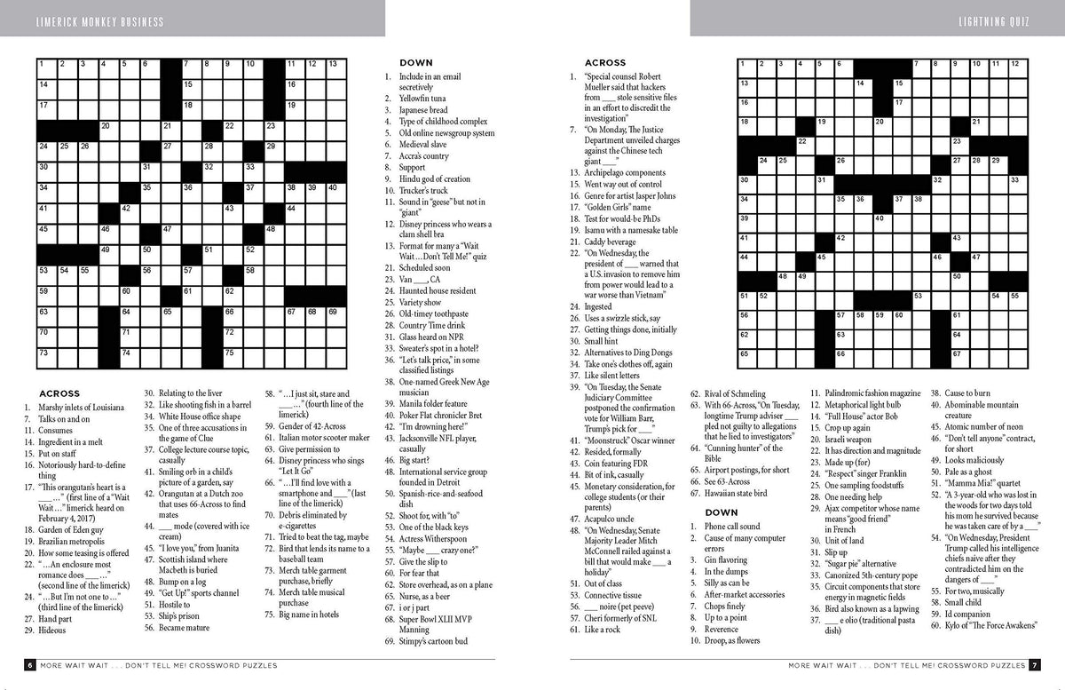 More Wait Wait...Don't Tell Me! Crossword Puzzles
