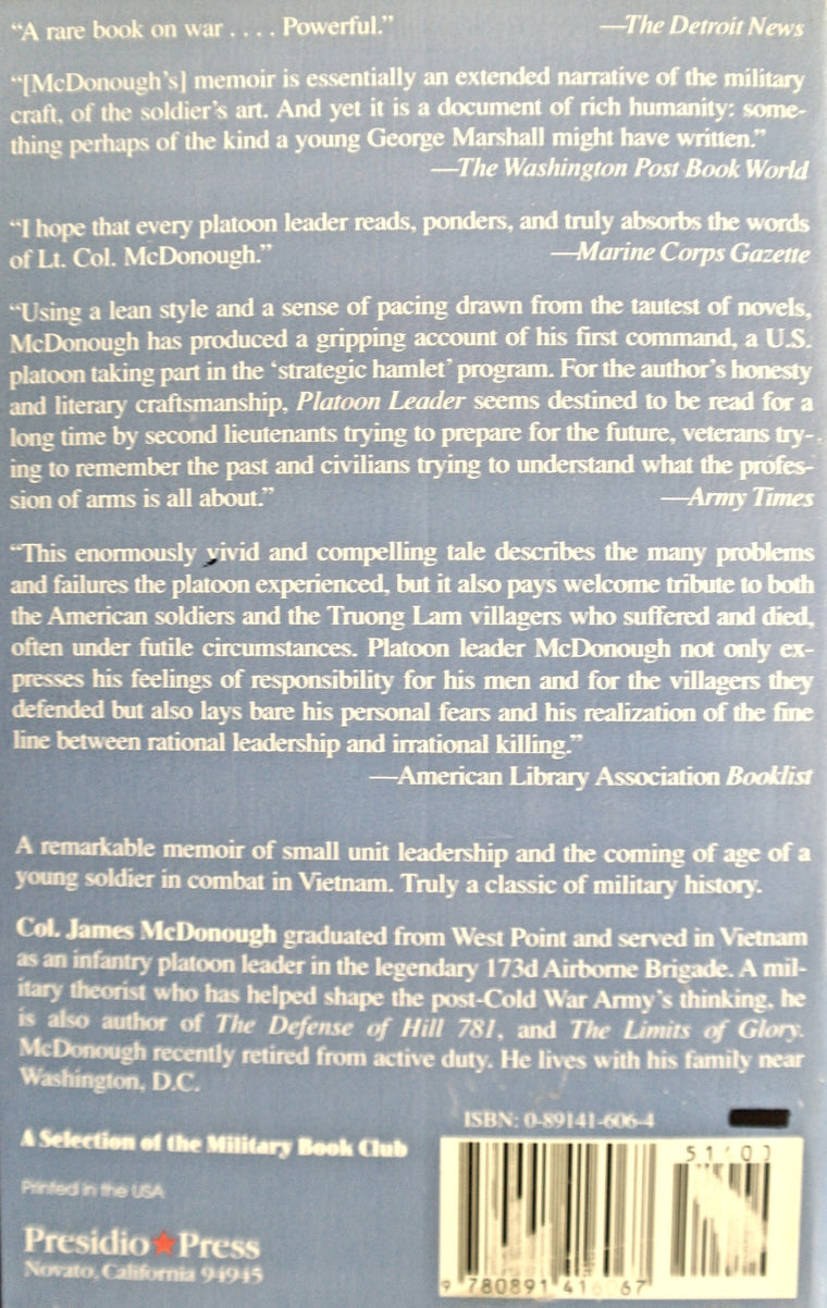 Platoon Leader — back cover