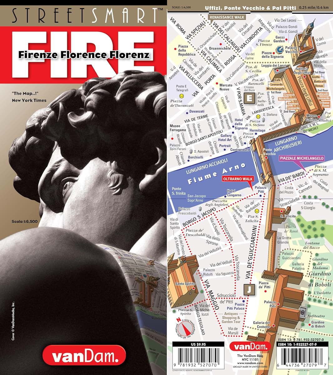 StreetSmart? Florence Map by VanDam - Laminated pocket size Center City Street Map of Florence Italy with six distinct walking tours showing all ... Edition) Map - 2025 International Edition