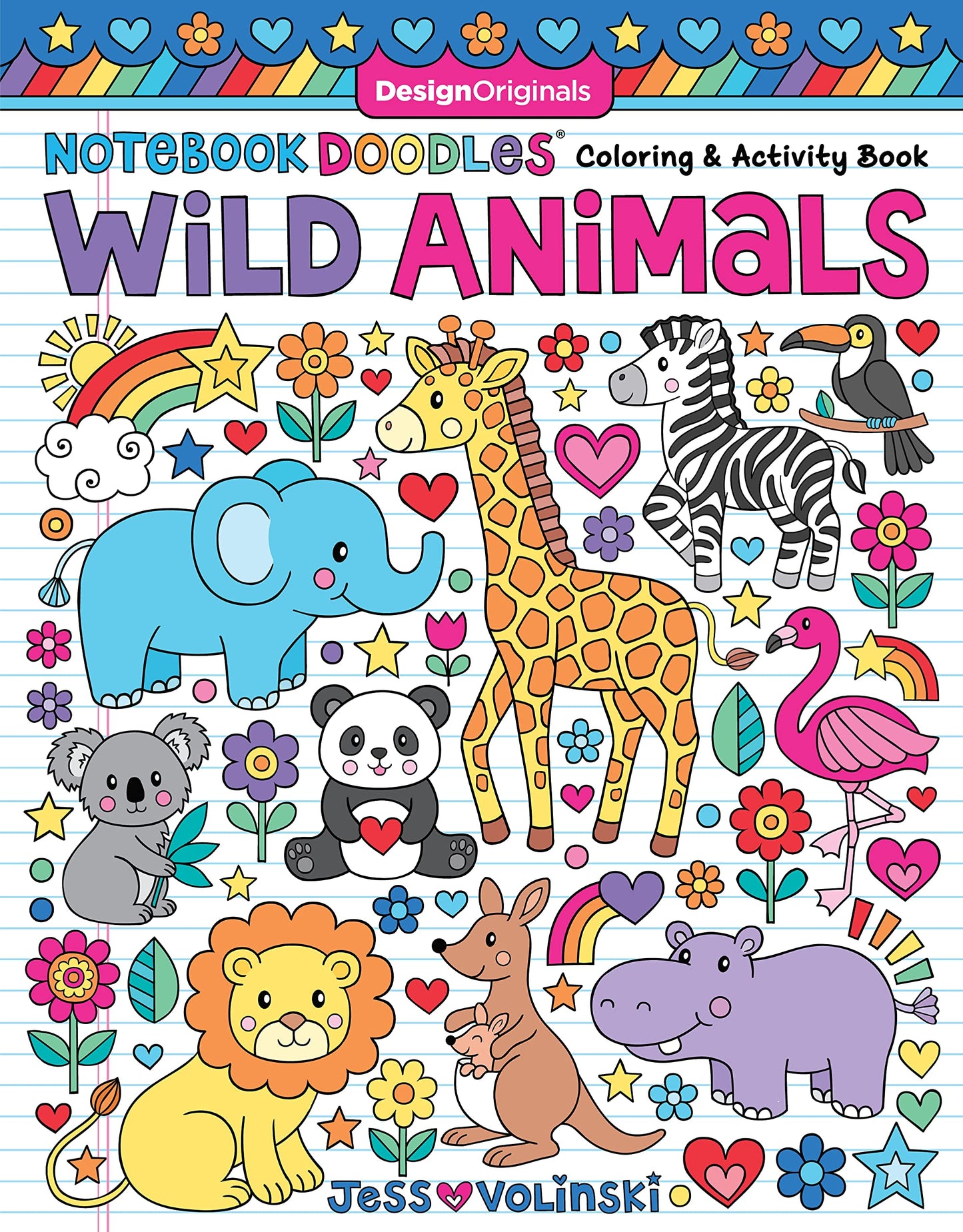 Notebook Doodles Wild Animals: Coloring & Activity Book (Design Originals) 32 Fun Designs of Zebras, Elephants, Lions, Tigers, and More - Beginner-Friendly Inspiring Art Activities on Perforated Paper