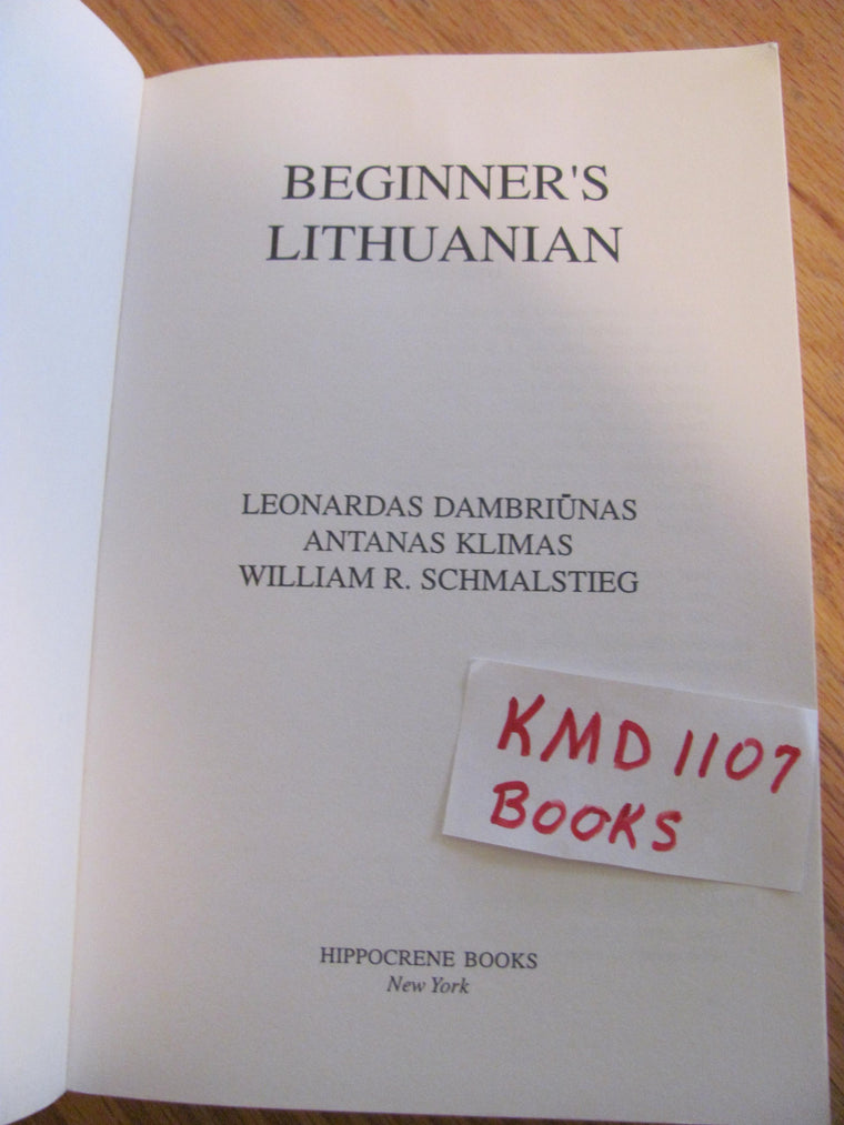 Beginner's Lithuanian — back cover