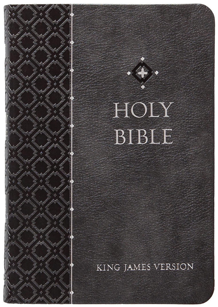KJV Holy Bible: Granite (Gray), Compact (Print 8-pt) - Thumb Indexed, Faux Leather, King James Version