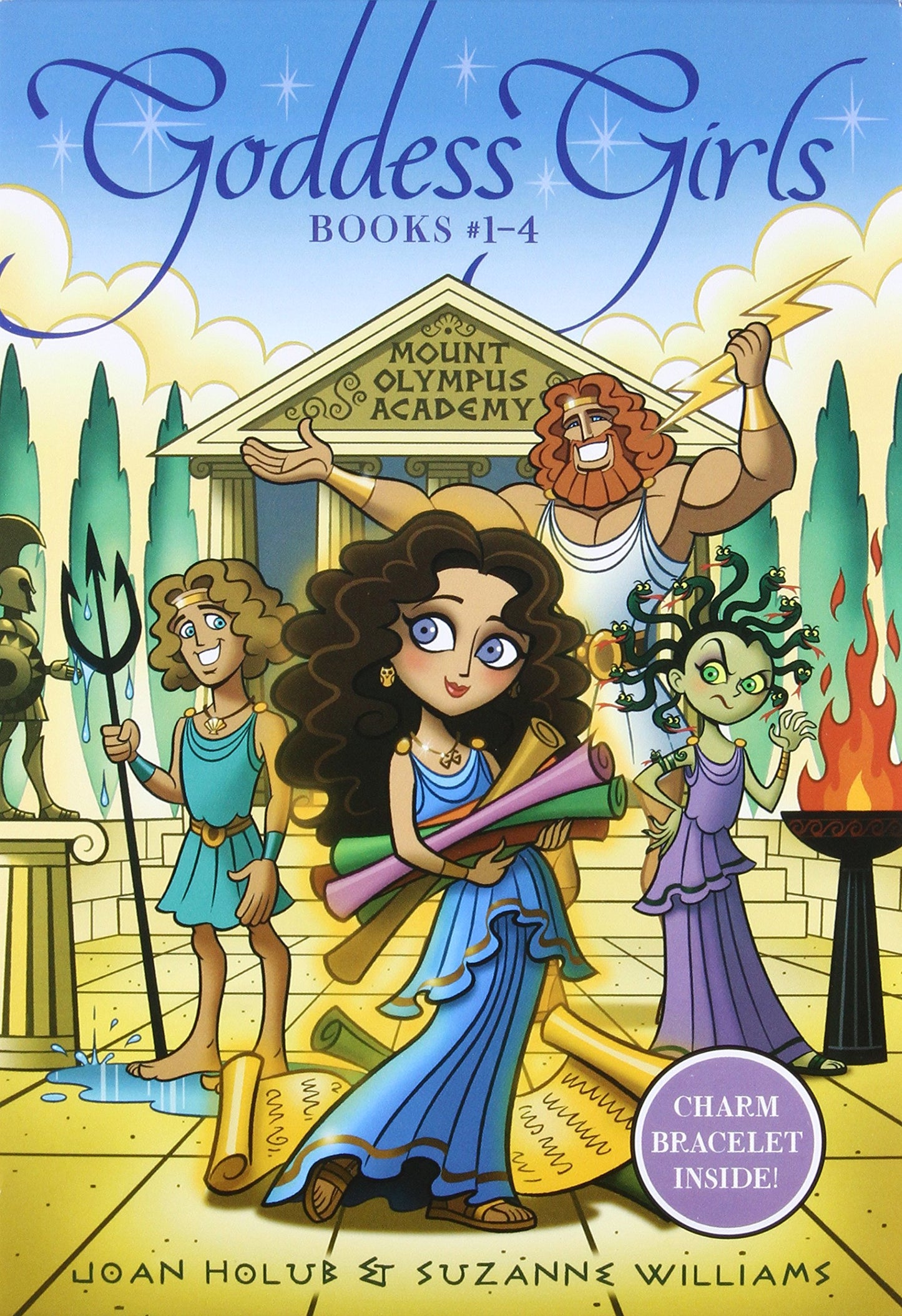 Goddess Girls Books #1-4 (Charm Bracelet Inside!): Athena the Brain; Persephone the Phony; Aphrodite the Beauty; Artemis the Brave