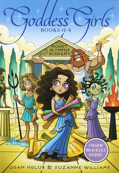 Goddess Girls Books #1-4 (Charm Bracelet Inside!): Athena the Brain; Persephone the Phony; Aphrodite the Beauty; Artemis the Brave