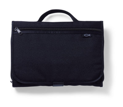 Tri-Fold Bible Cover, Bible Study Organizer, Secure Closure, Nylon, Black, XXL