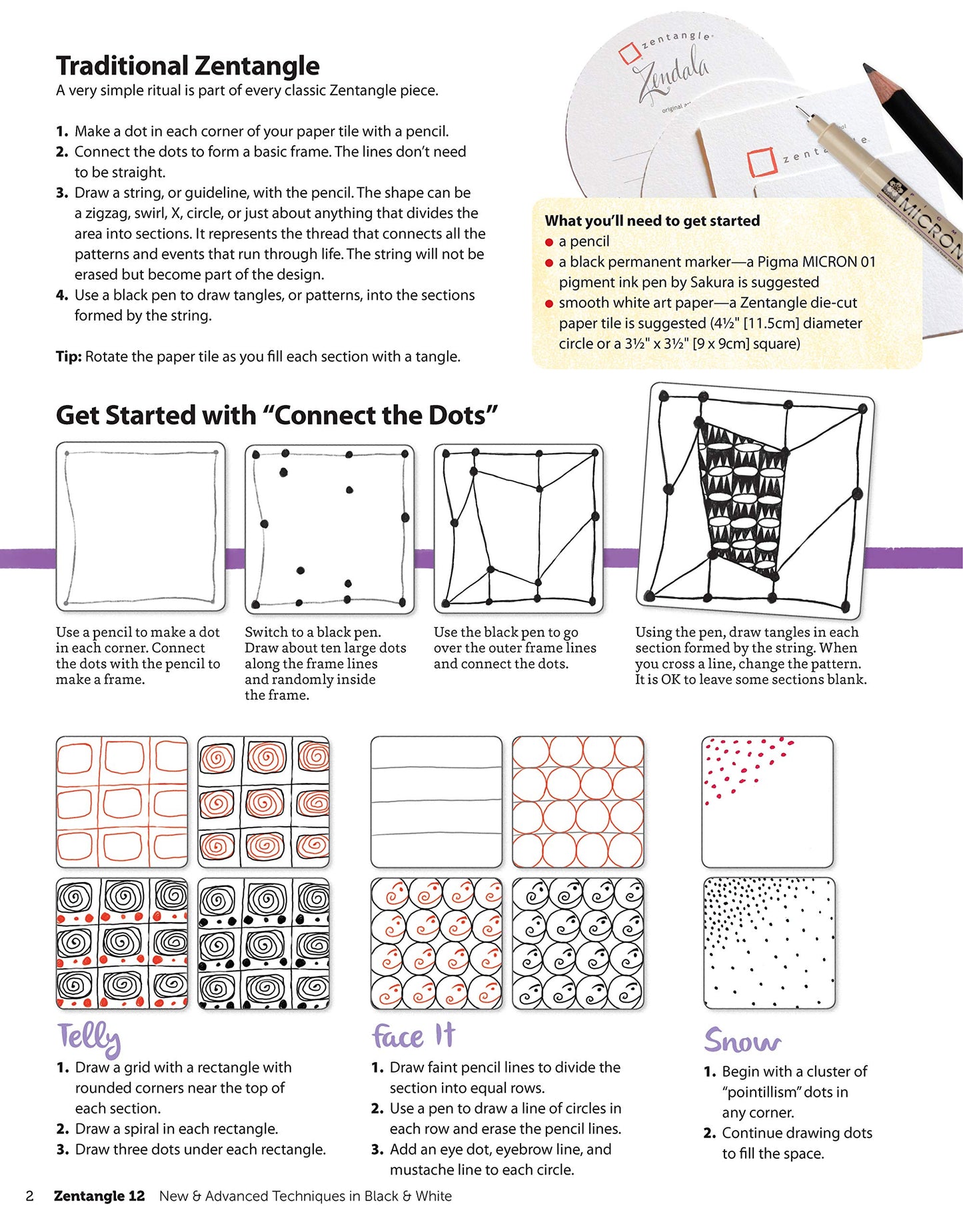 Zentangle 12, Workbook Edition: Innovative Art Techniques & Projects (Design Originals) 30 New Tangles