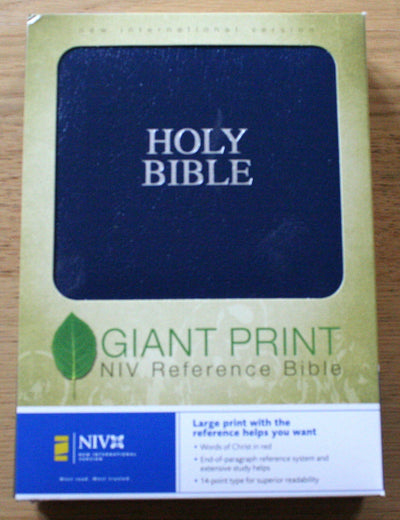 NIV Giant Print Reference Bible, Navy by Zondervan
